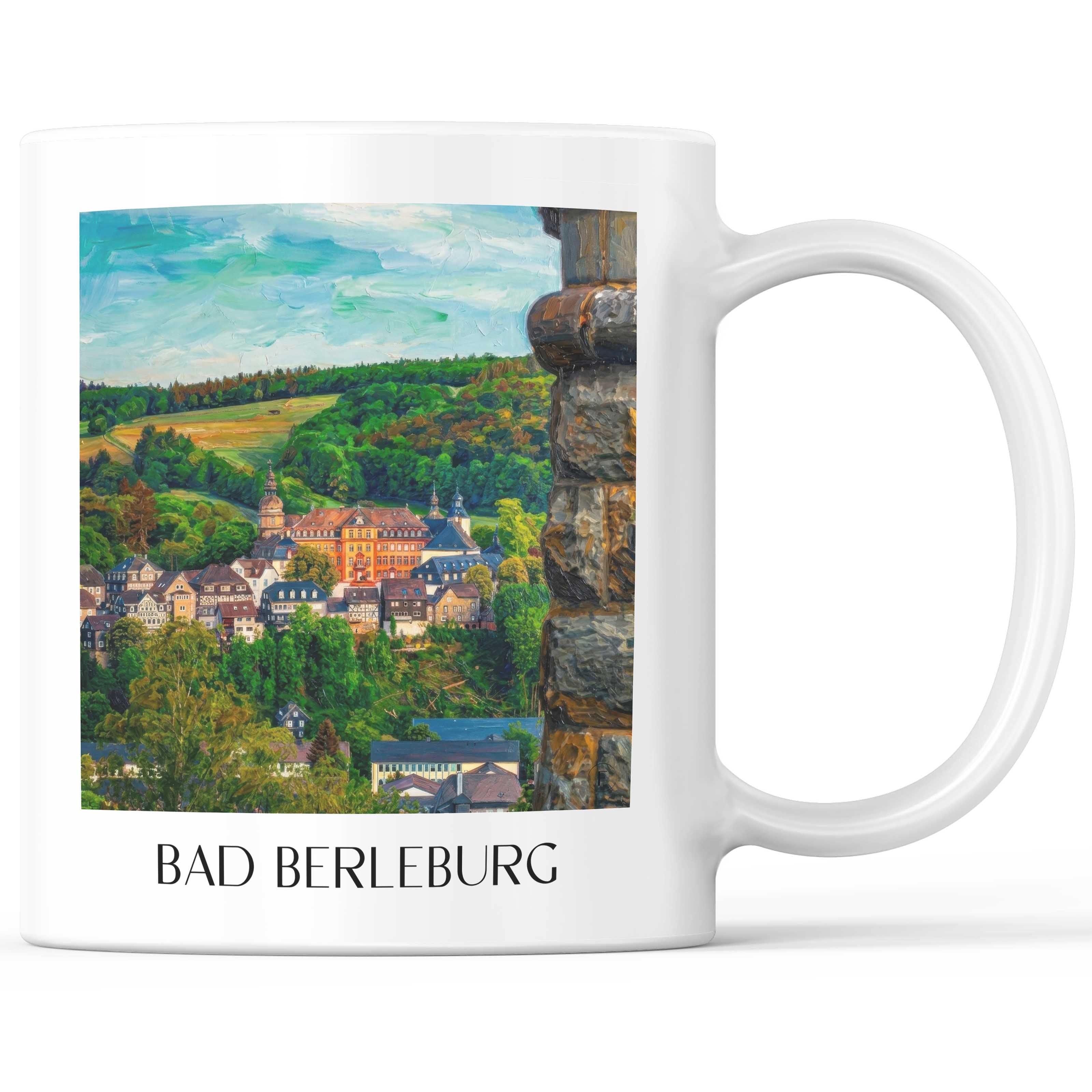 Bad Berleburg Kaffeebecher - Wittgensteiner Land - Deutschland Becher - Kaffeetasse im Ölgemälde Stil