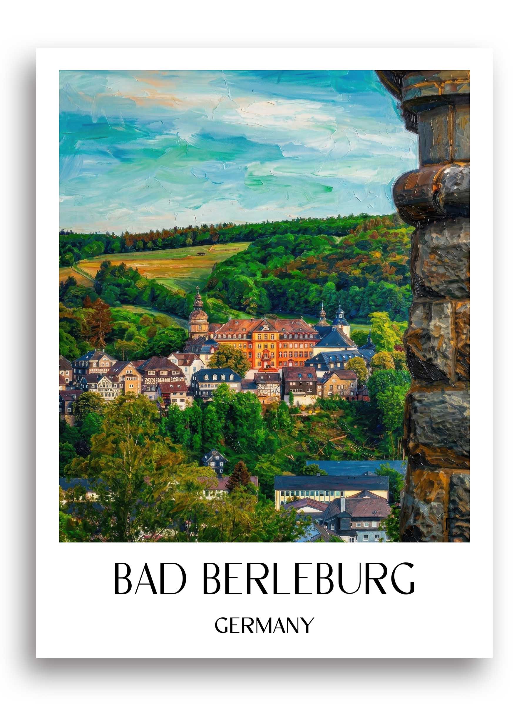 Bad Berleburg Poster - Wittgensteiner Land - Deutschland Kunstdruck - Ölgemälde von A4 bis A1