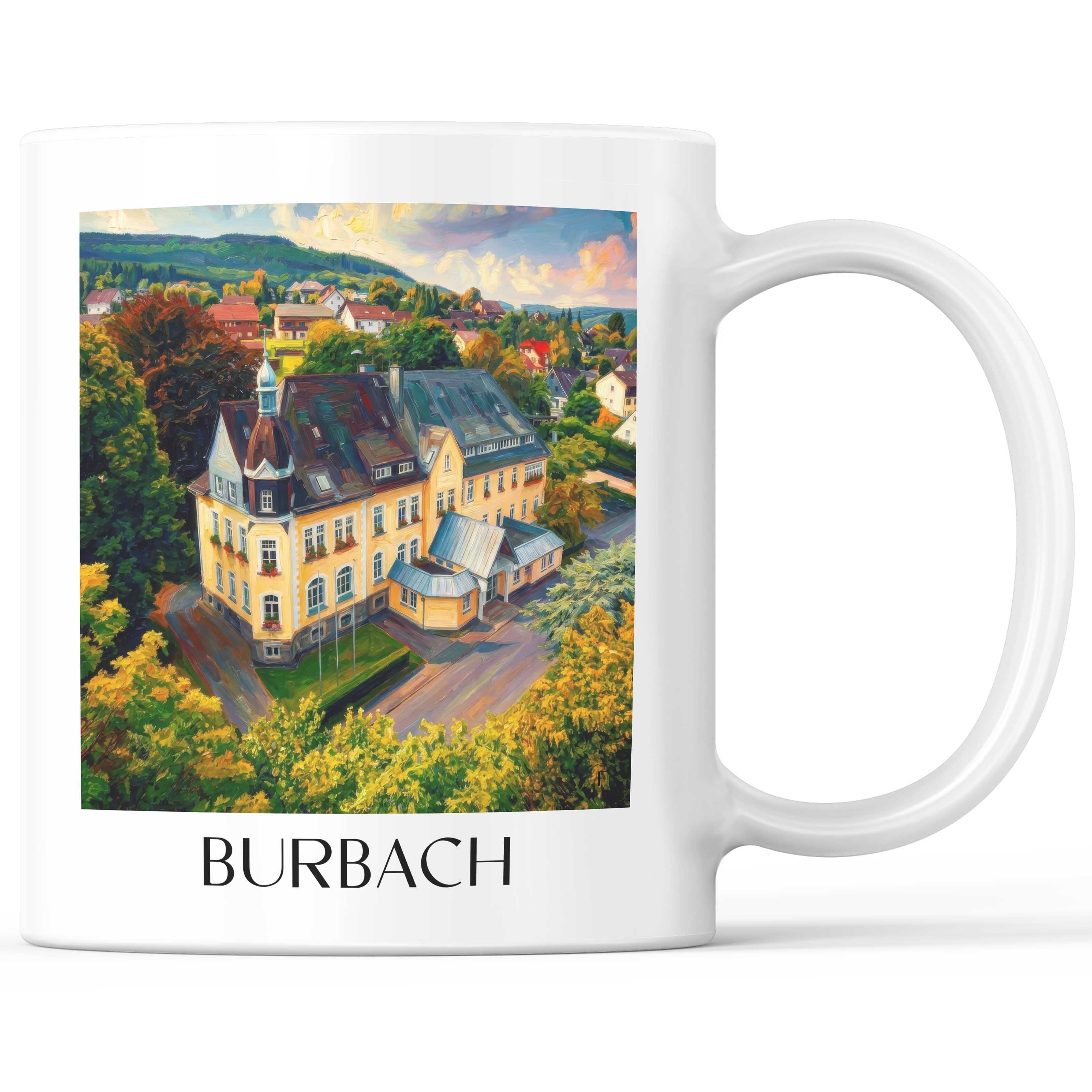Burbach Kaffeebecher - Siegerland - Deutschland Becher - Kaffeetasse im Ölgemälde Stil