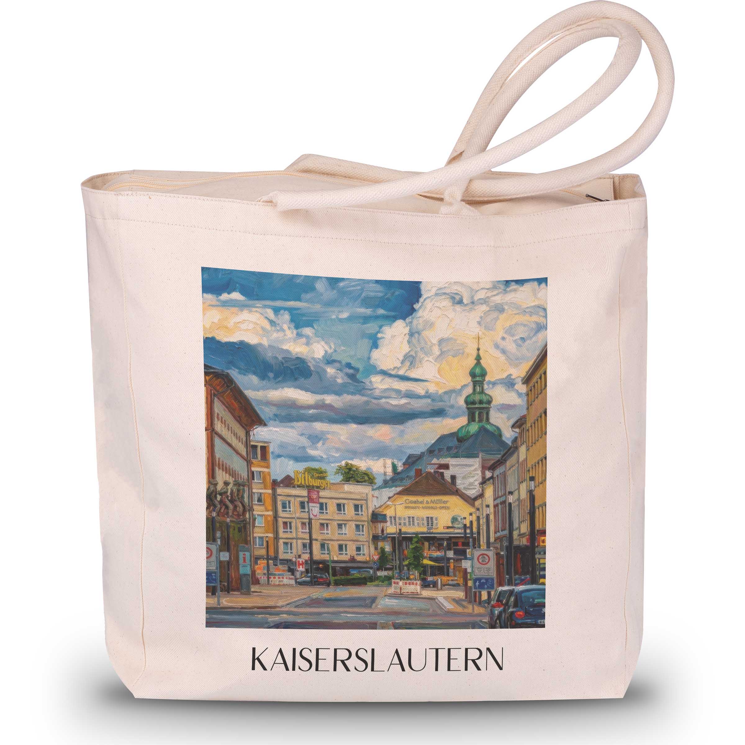 Kaiserslautern Shopping Tasche - Rheinland-Pfalz - Deutschland Tote Bag - Einkaufstasche im Ölgemälde Stil