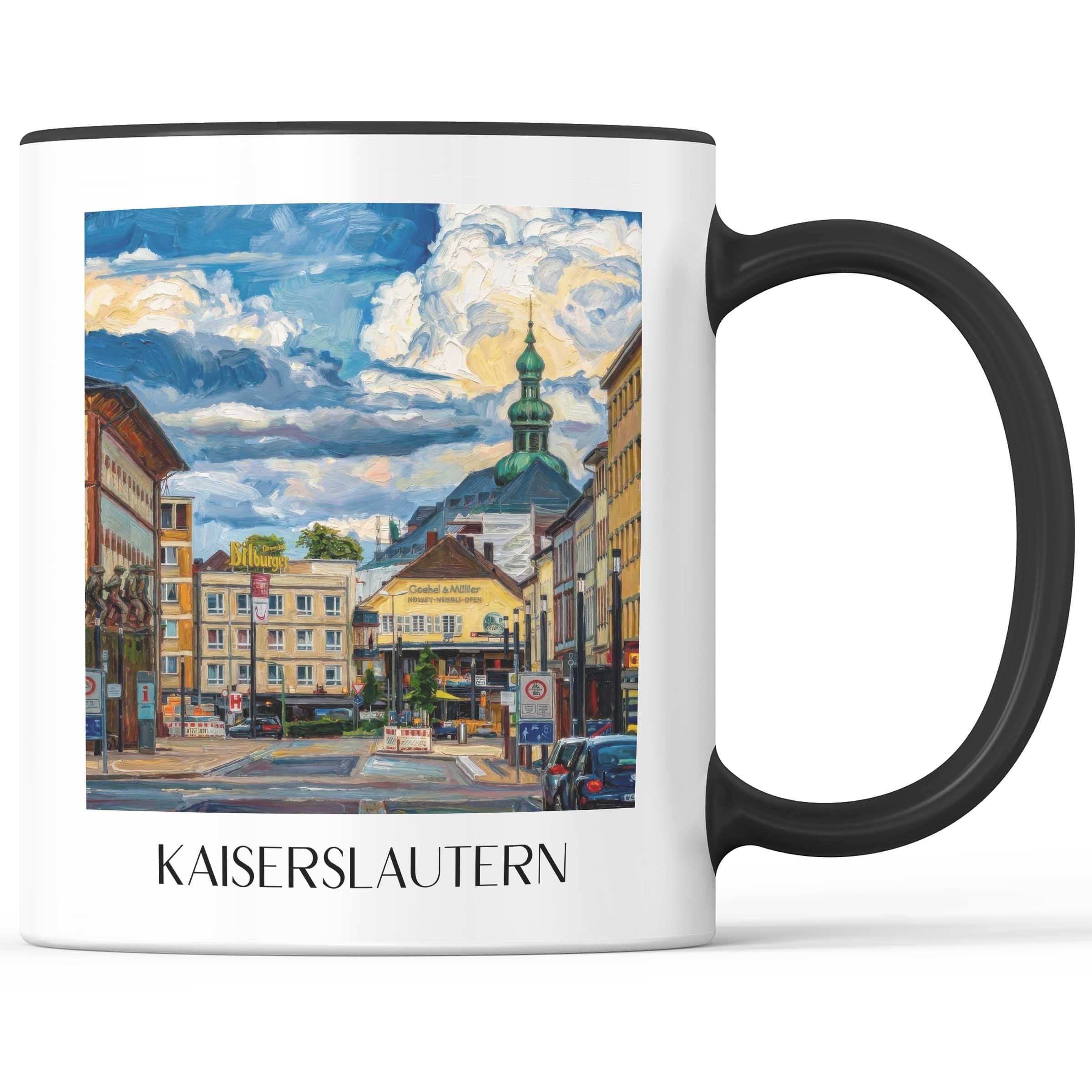 Kaiserslautern Kaffeebecher - Rheinland-Pfalz - Deutschland Becher - Kaffeetasse im Ölgemälde Stil