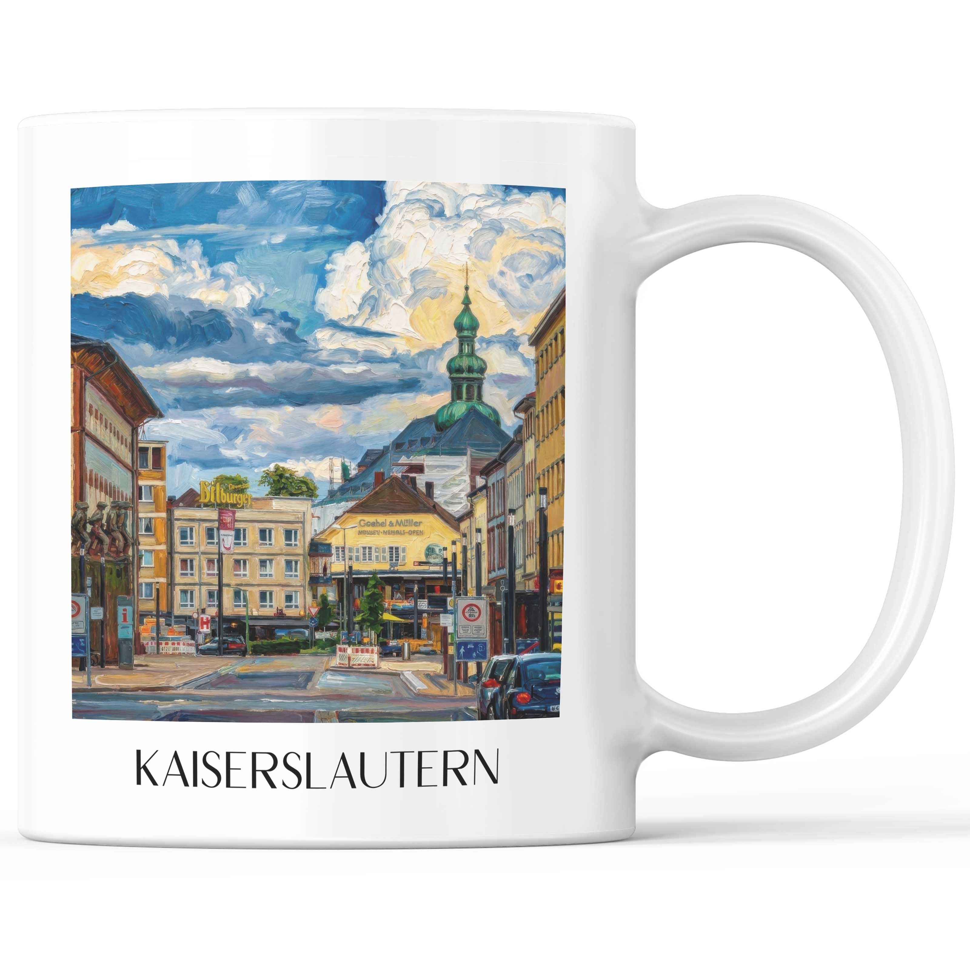 Kaiserslautern Kaffeebecher - Rheinland-Pfalz - Deutschland Becher - Kaffeetasse im Ölgemälde Stil