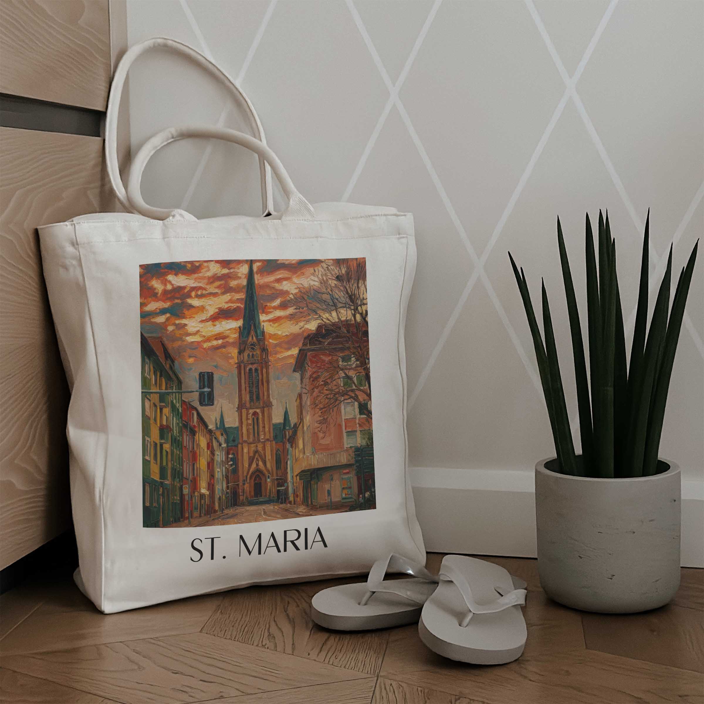 st.-maria-kaiserslautern-deutschland-einkaufstasche-oil-painting-oelgemaelde