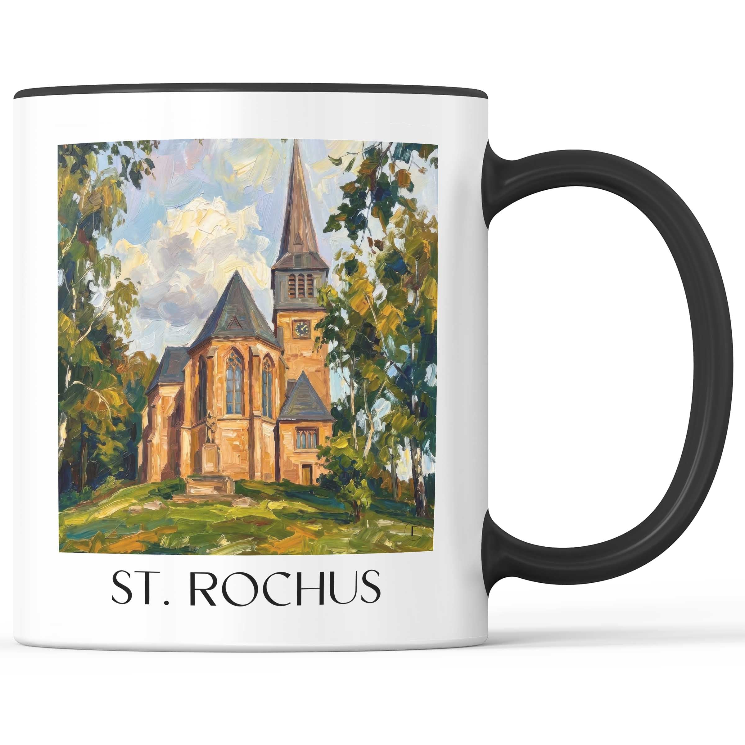 St. Rochus Kaffeebecher - Kaiserslautern - Deutschland Becher - Kaffeetasse im Ölgemälde Stil