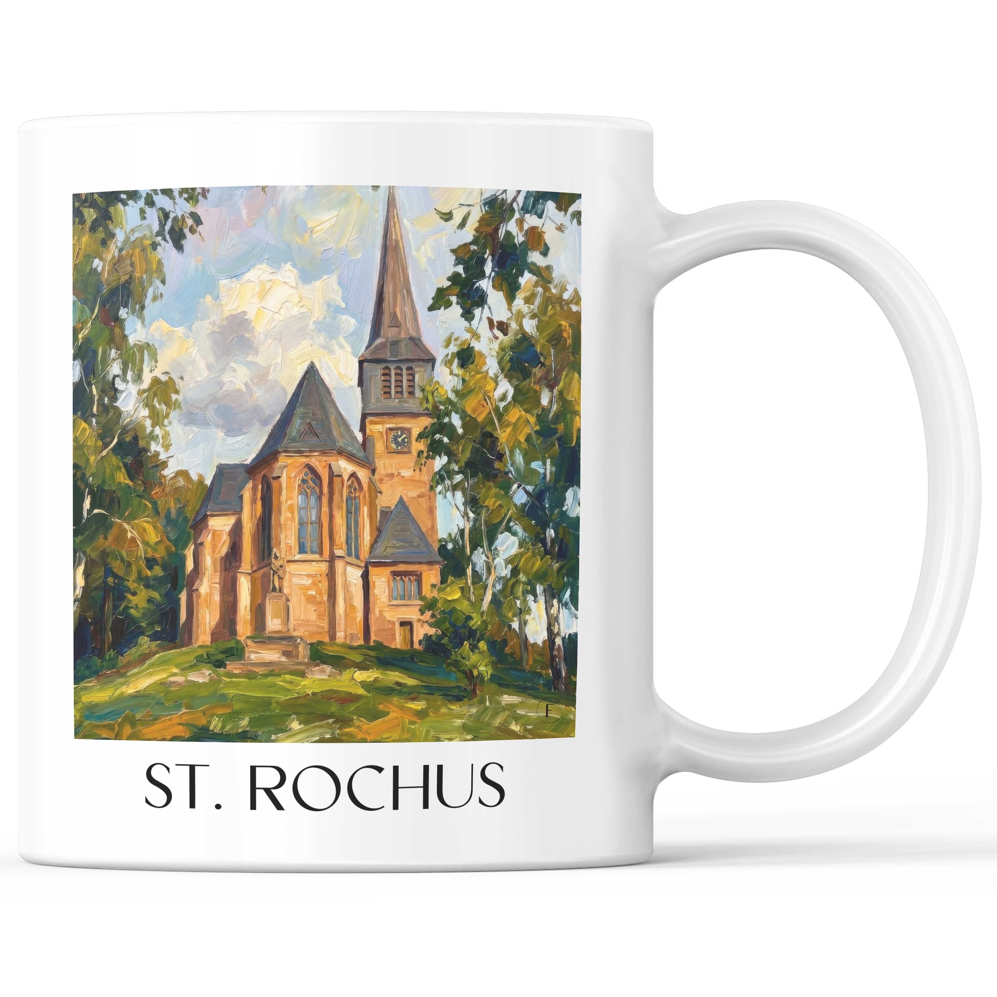 St. Rochus Kaffeebecher - Kaiserslautern - Deutschland Becher - Kaffeetasse im Ölgemälde Stil