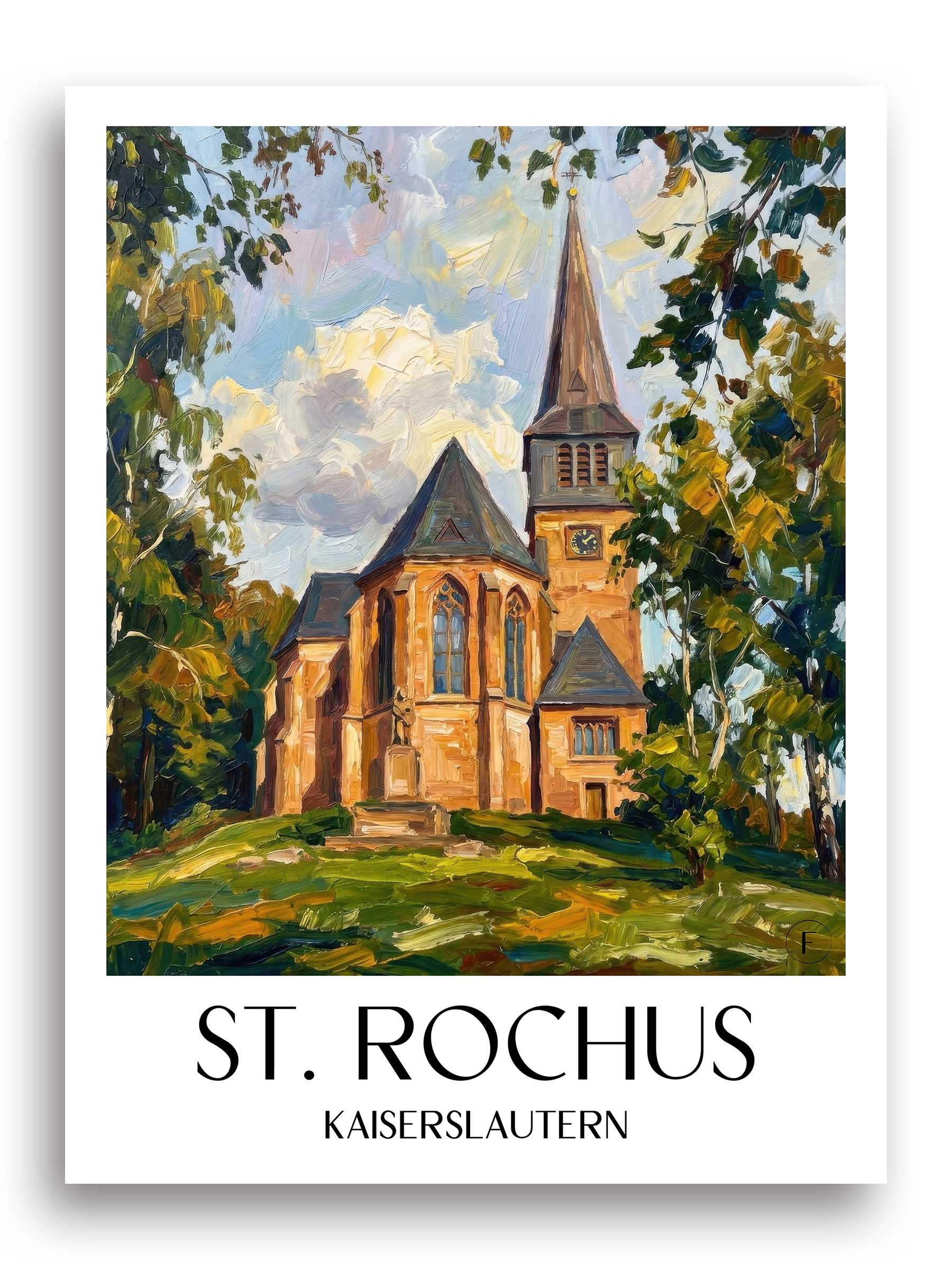 St. Rochus Poster - Kaiserslautern - Deutschland Kunstdruck - Ölgemälde von A4 bis A1