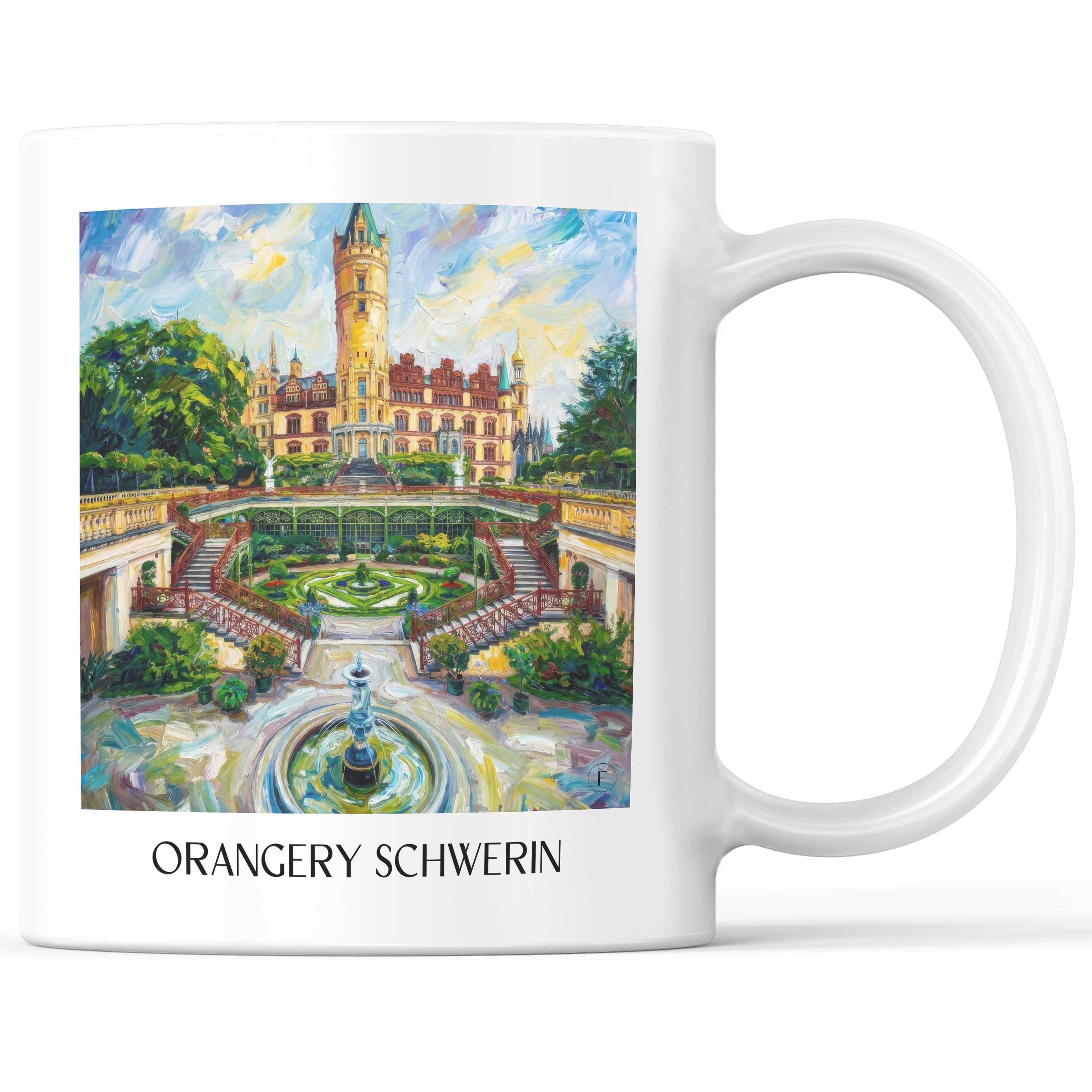 Orangerie Kaffeebecher - Schwerin - Deutschland Becher - Kaffeetasse im Ölgemälde Stil