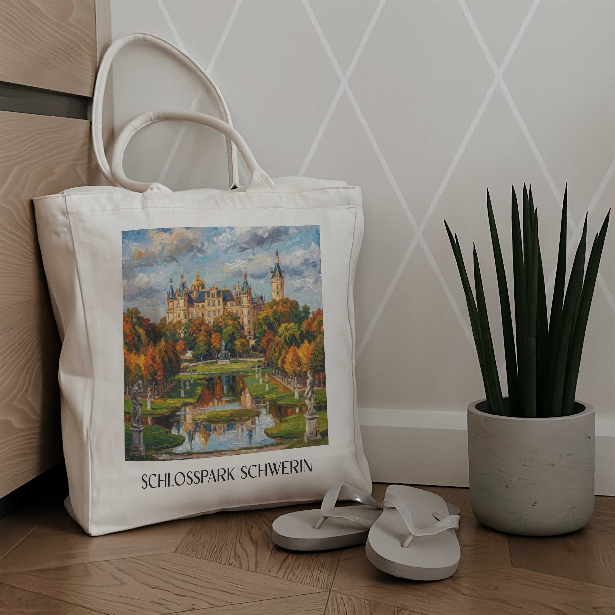 schlosspark-schwerin-deutschland-einkaufstasche-oil-painting-oelgemaelde