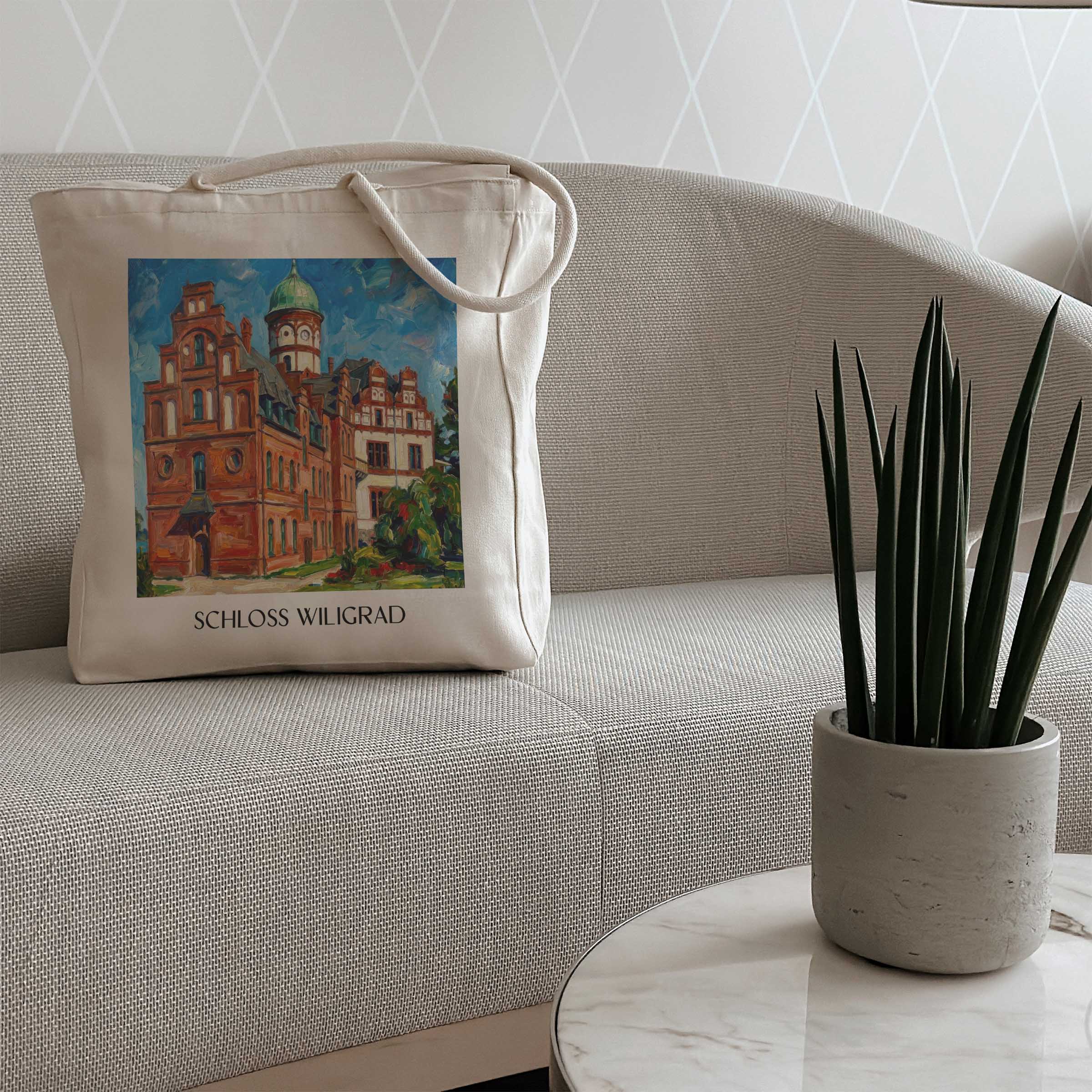 schloss-wiligrad-schwerin-deutschland-einkaufstasche-oil-painting-oelgemaelde