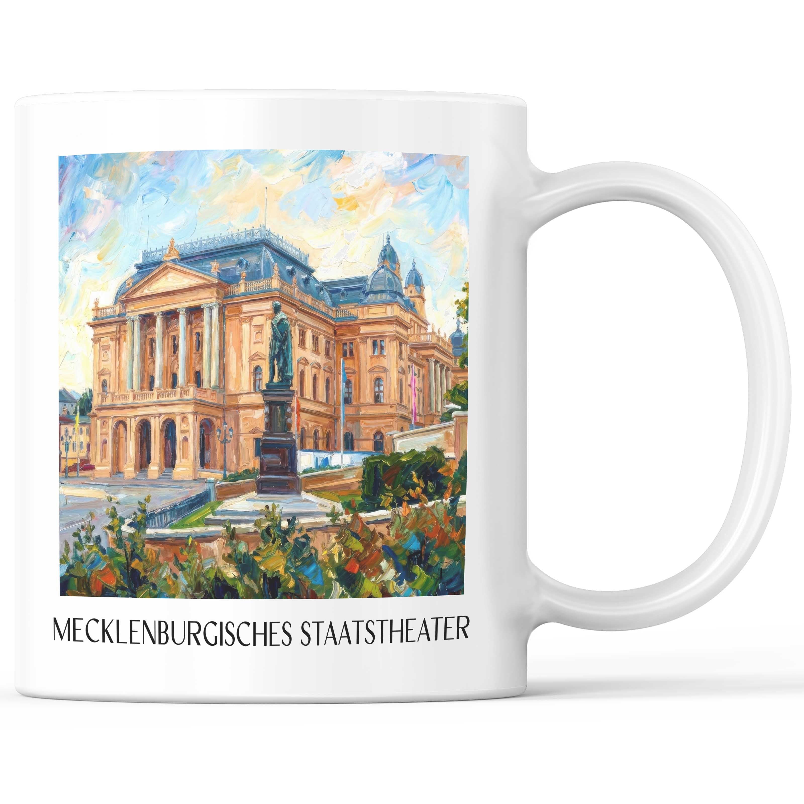 Mecklenburgisches Staatstheater Kaffeebecher - Schwerin - Deutschland Becher - Kaffeetasse im Ölgemälde Stil