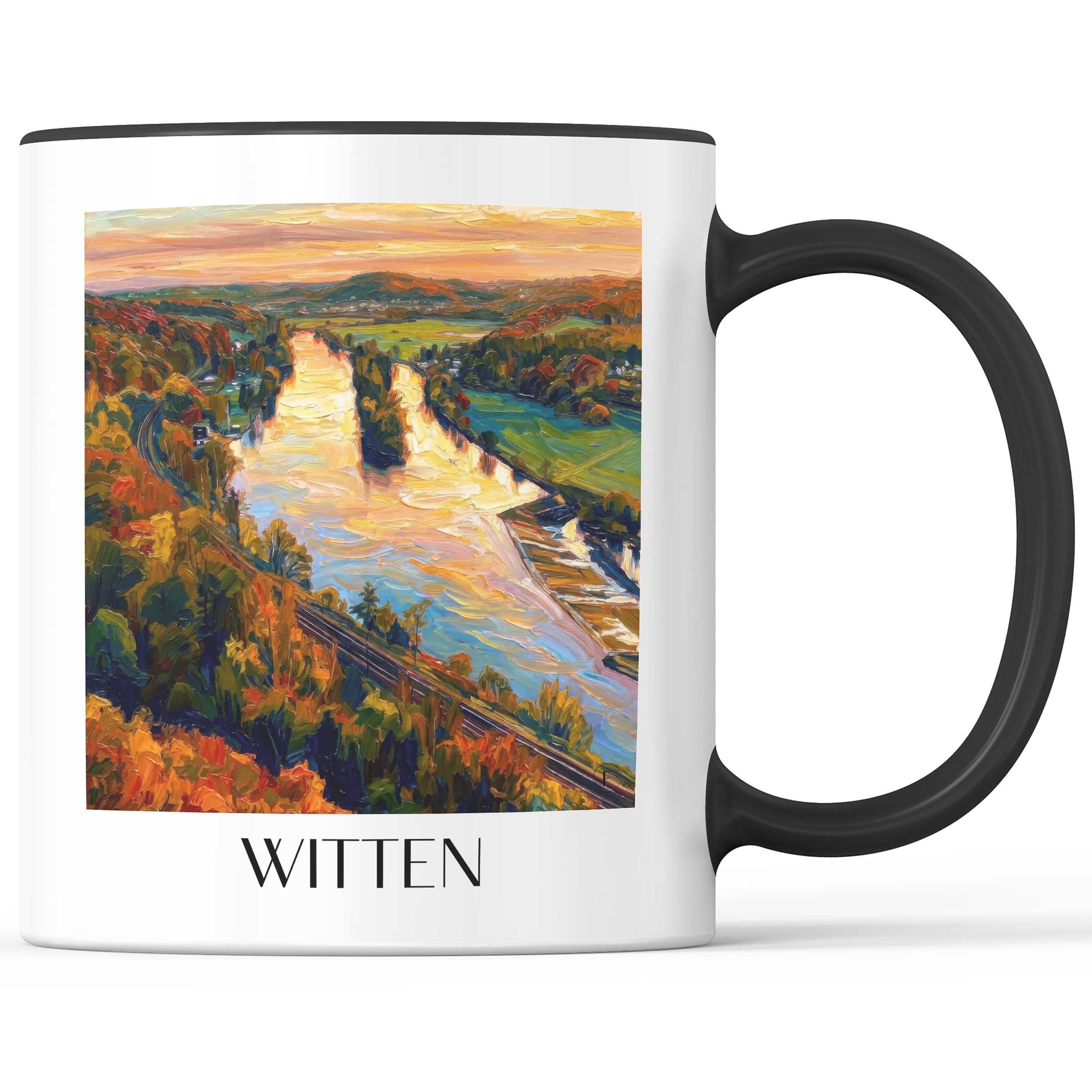 Witten Kaffeebecher - Ruhrgebiet - Deutschland Becher - Kaffeetasse im Ölgemälde Stil