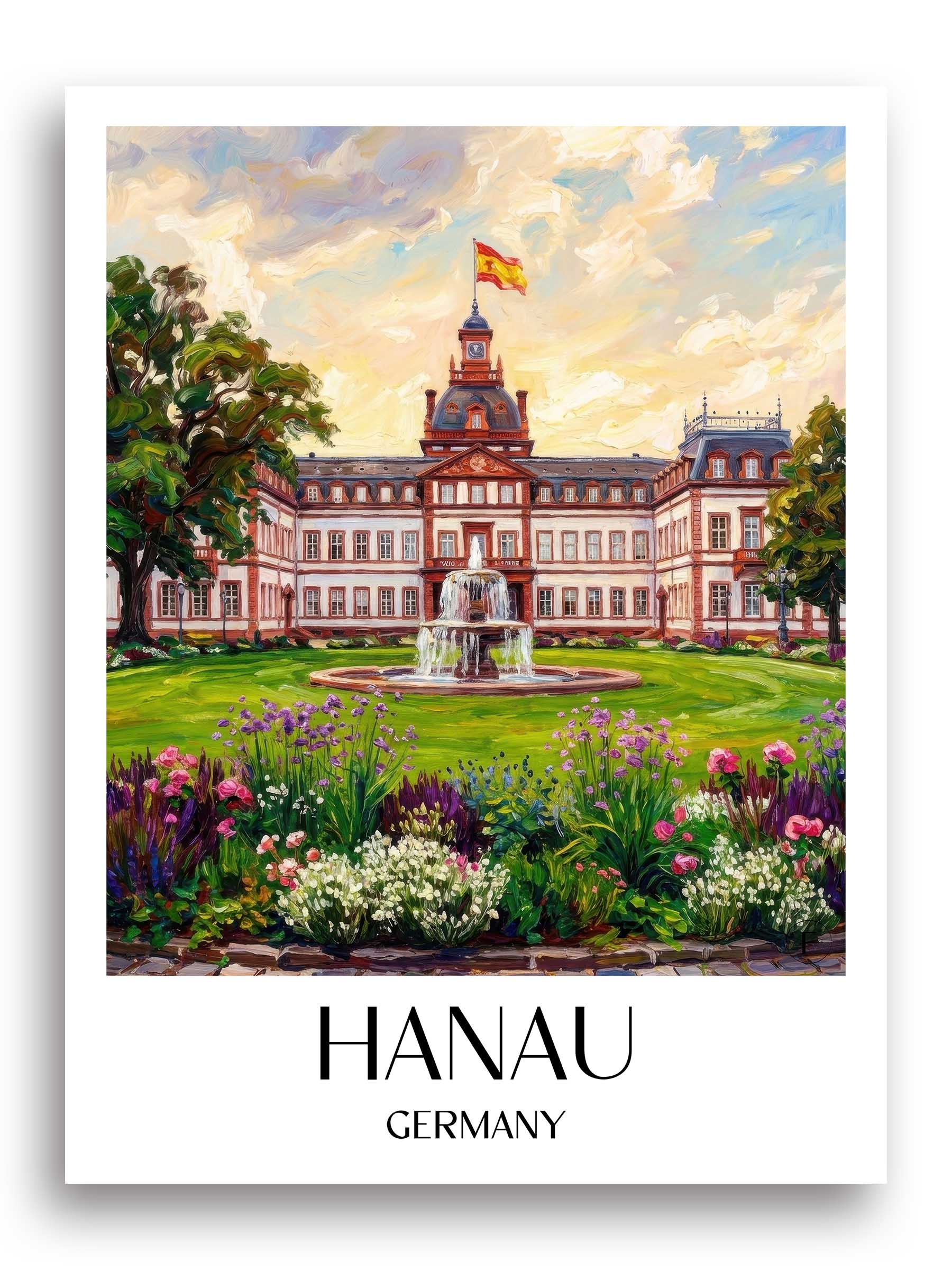Hanau Poster - Hessen - Deutschland Kunstdruck - Ölgemälde von A4 bis A1
