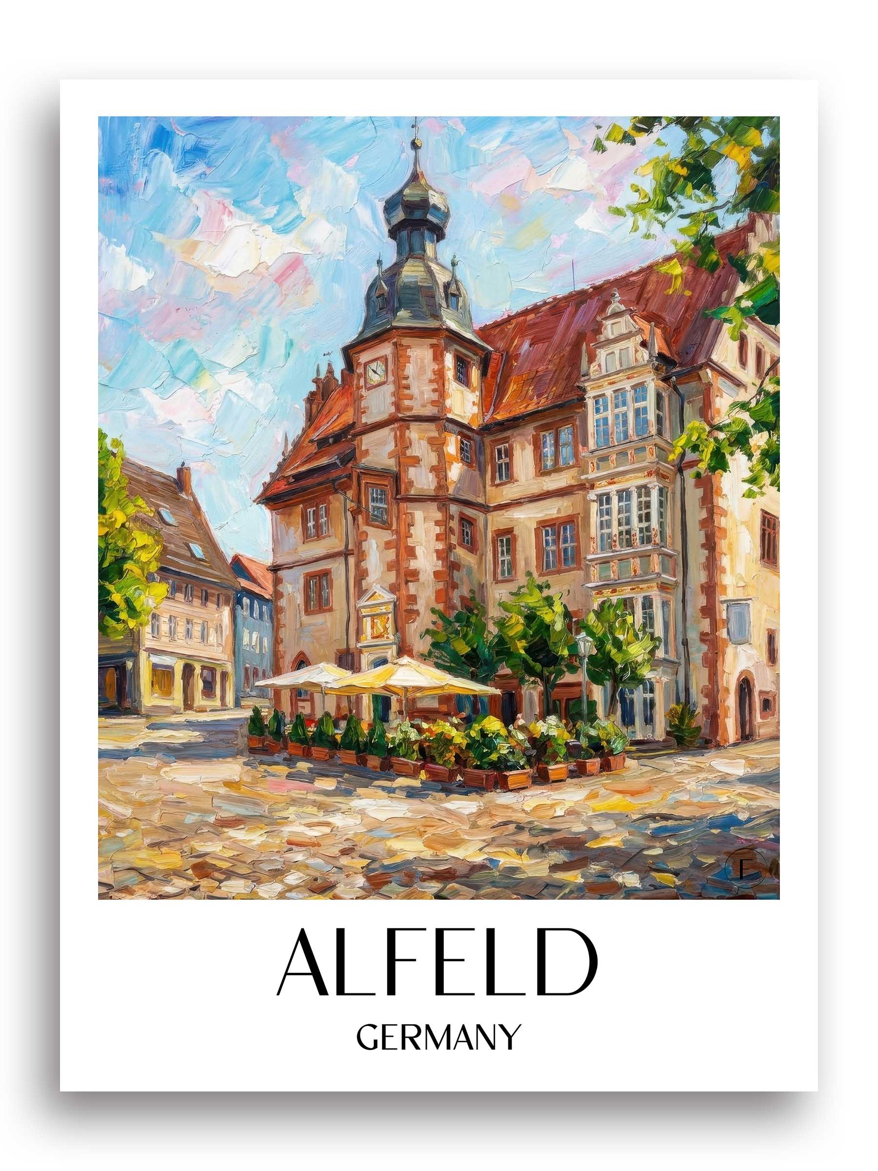 Alfeld Poster - Niedersachsen - Deutschland Kunstdruck - Ölgemälde von A4 bis A1