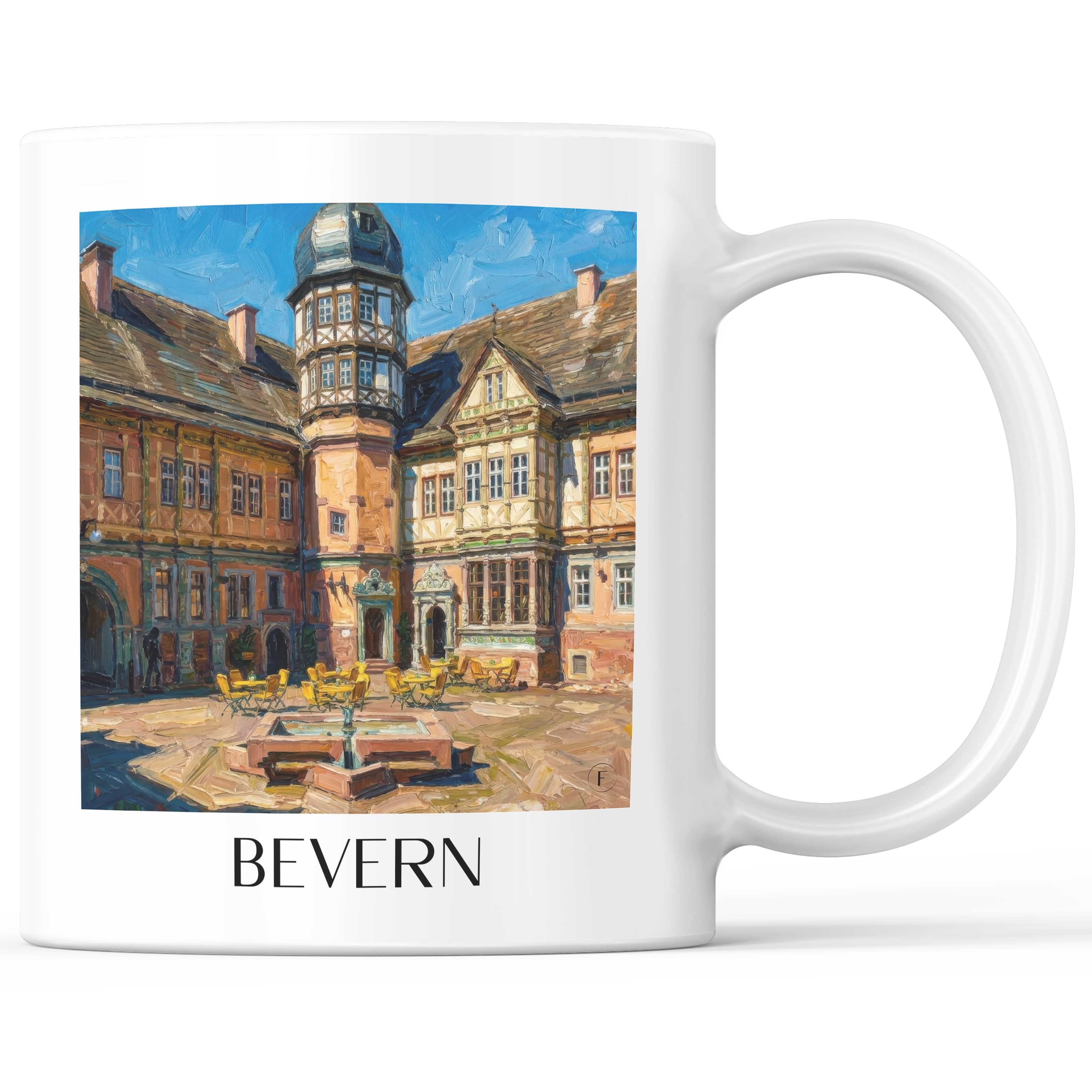 Bevern Kaffeebecher - Niedersachsen - Deutschland Becher - Kaffeetasse im Ölgemälde Stil