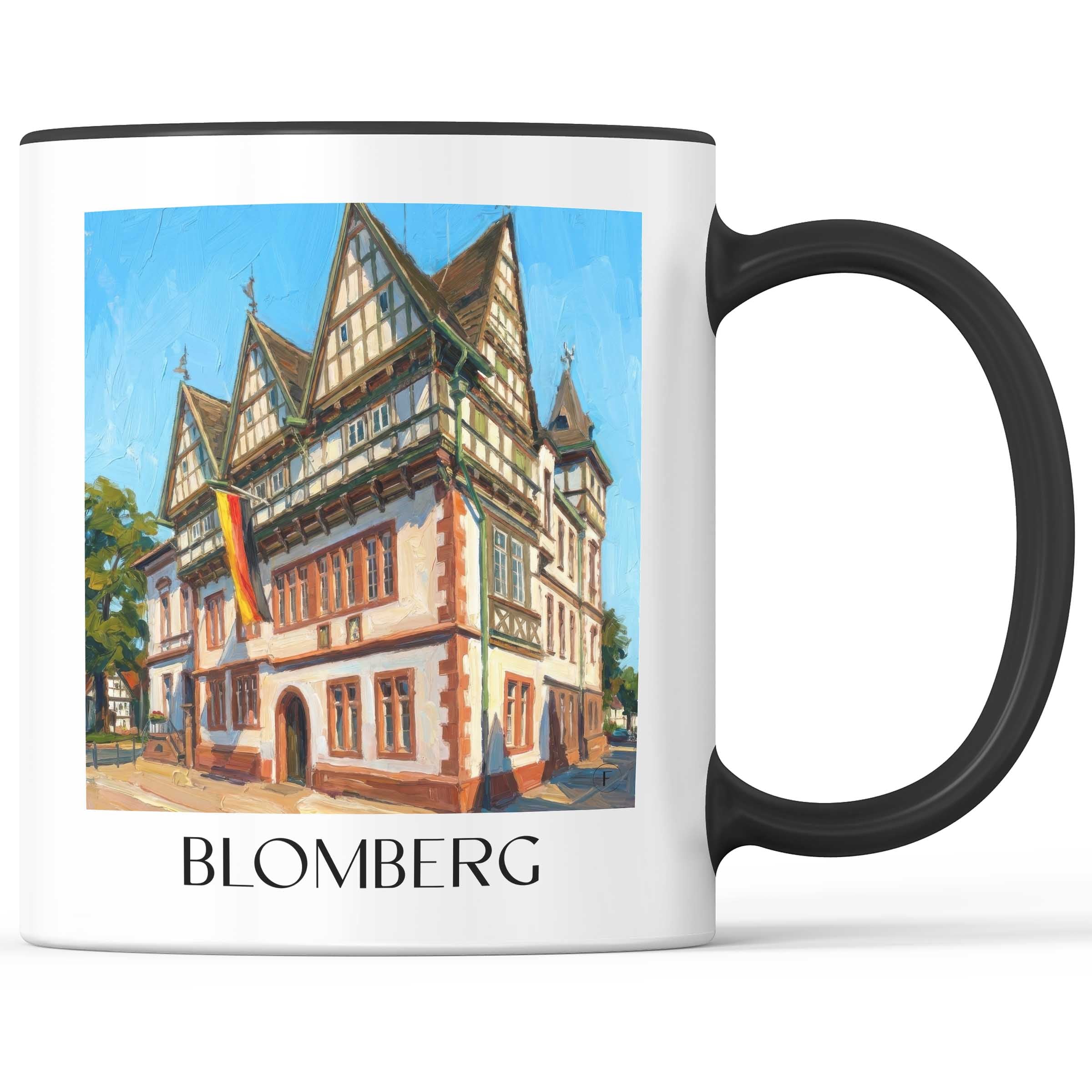 Blomberg Kaffeebecher - Nordrhein-Westfalen - Deutschland Becher - Kaffeetasse im Ölgemälde Stil