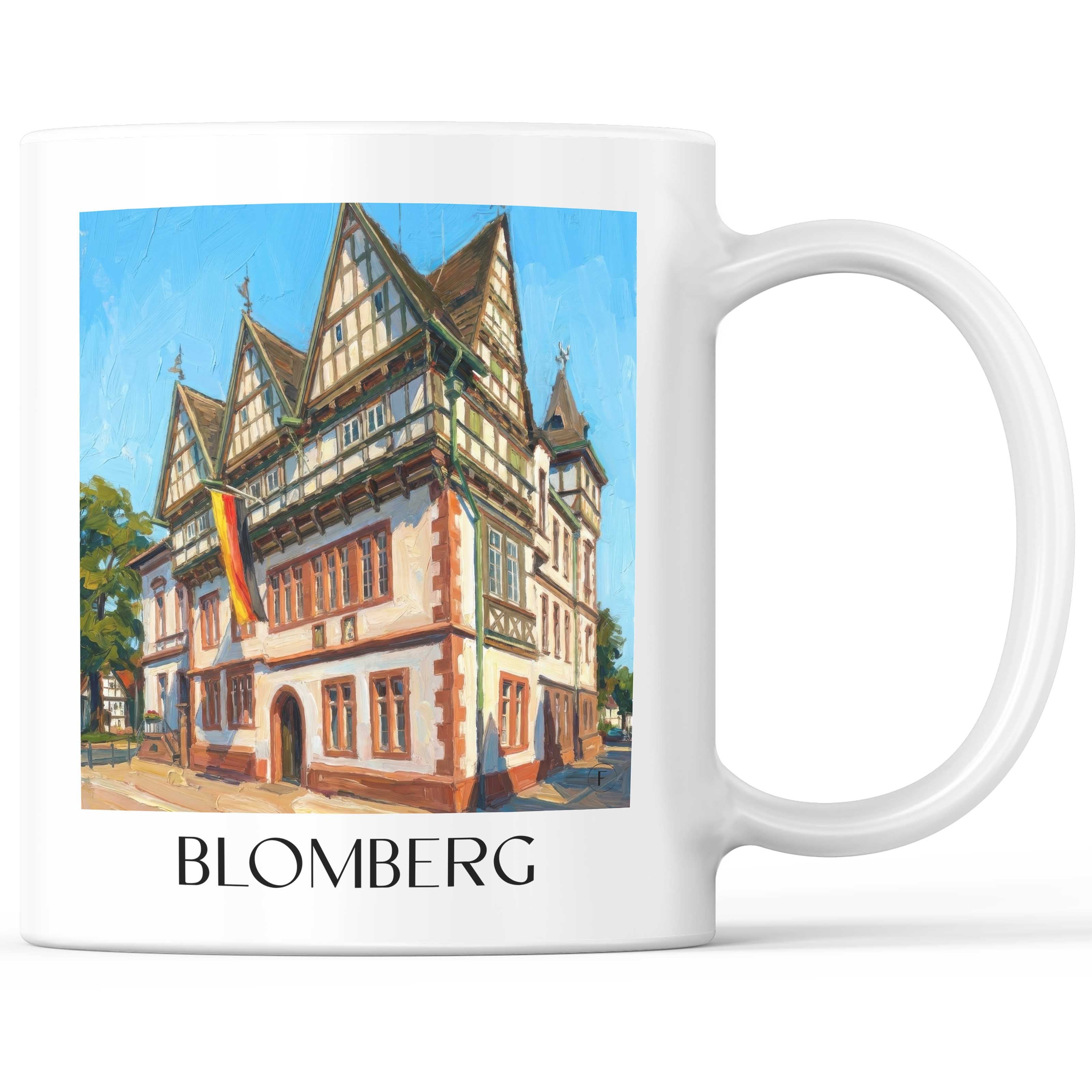 Blomberg Kaffeebecher - Nordrhein-Westfalen - Deutschland Becher - Kaffeetasse im Ölgemälde Stil