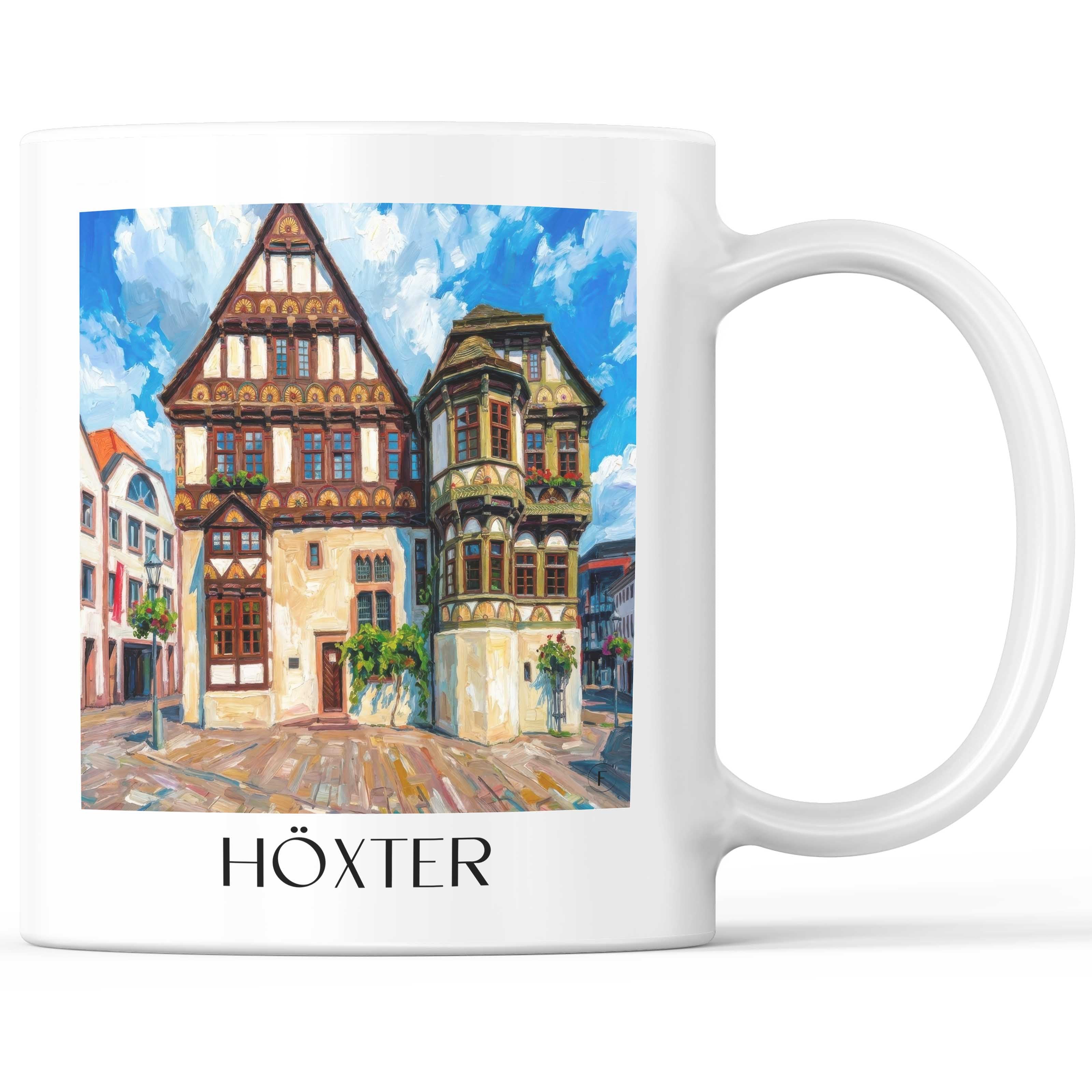Höxter Kaffeebecher - Ostwestfalen - Deutschland Becher - Kaffeetasse im Ölgemälde Stil
