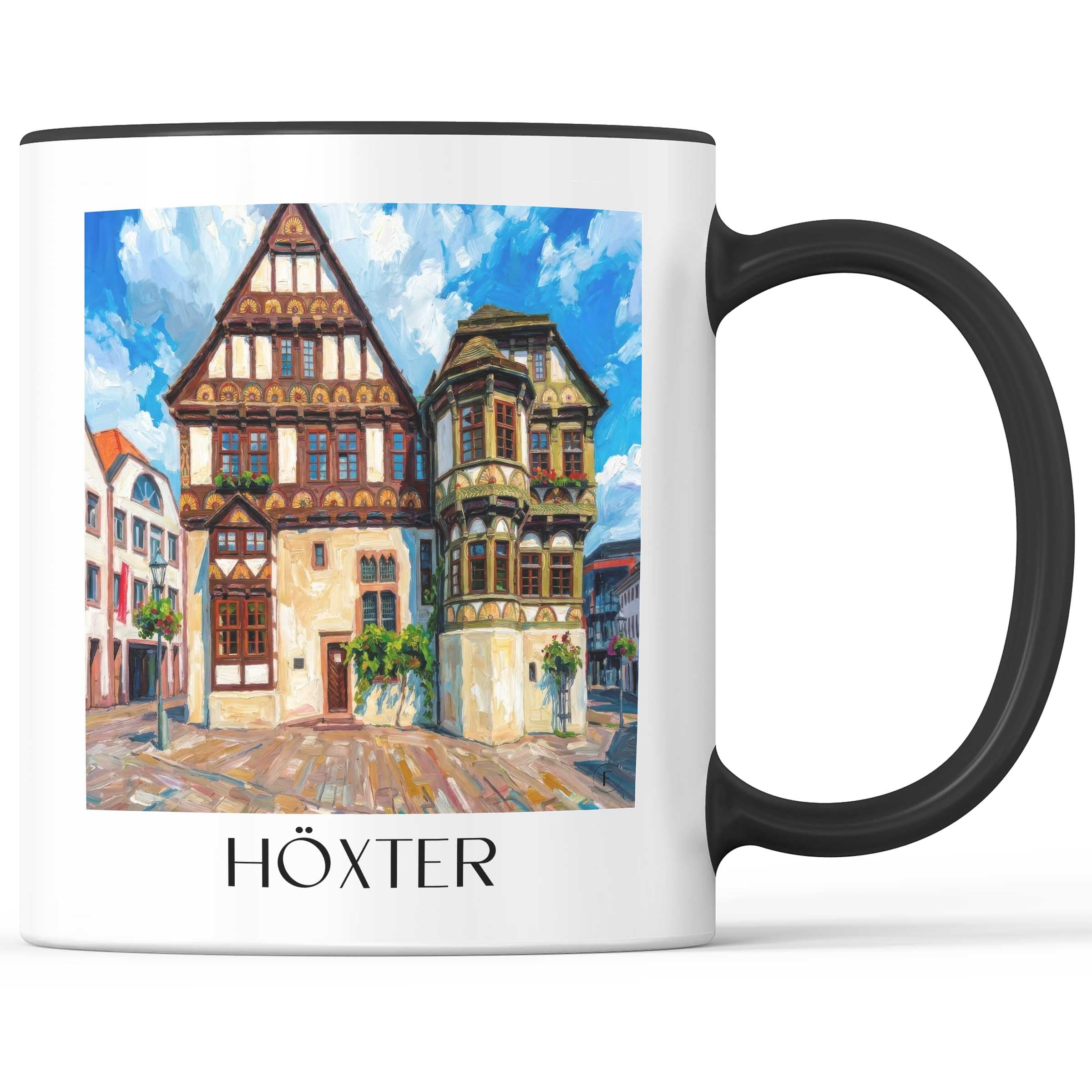 Höxter Kaffeebecher - Ostwestfalen - Deutschland Becher - Kaffeetasse im Ölgemälde Stil