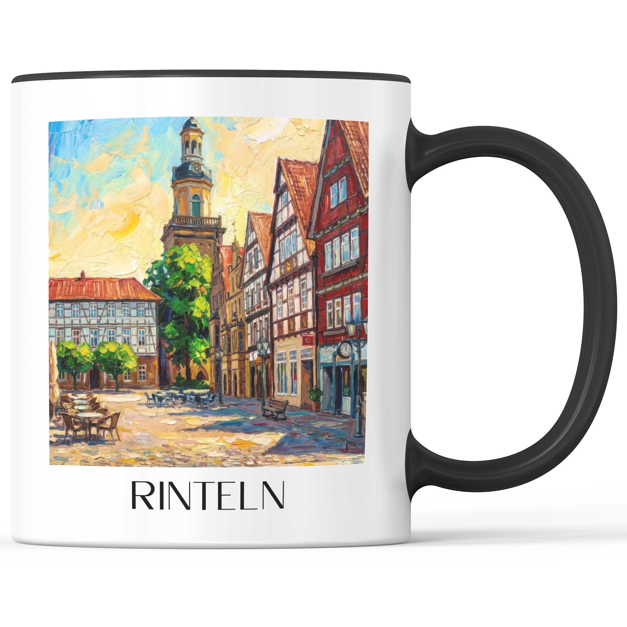 Rinteln Kaffeebecher - Niedersachsen - Deutschland Becher - Kaffeetasse im Ölgemälde Stil