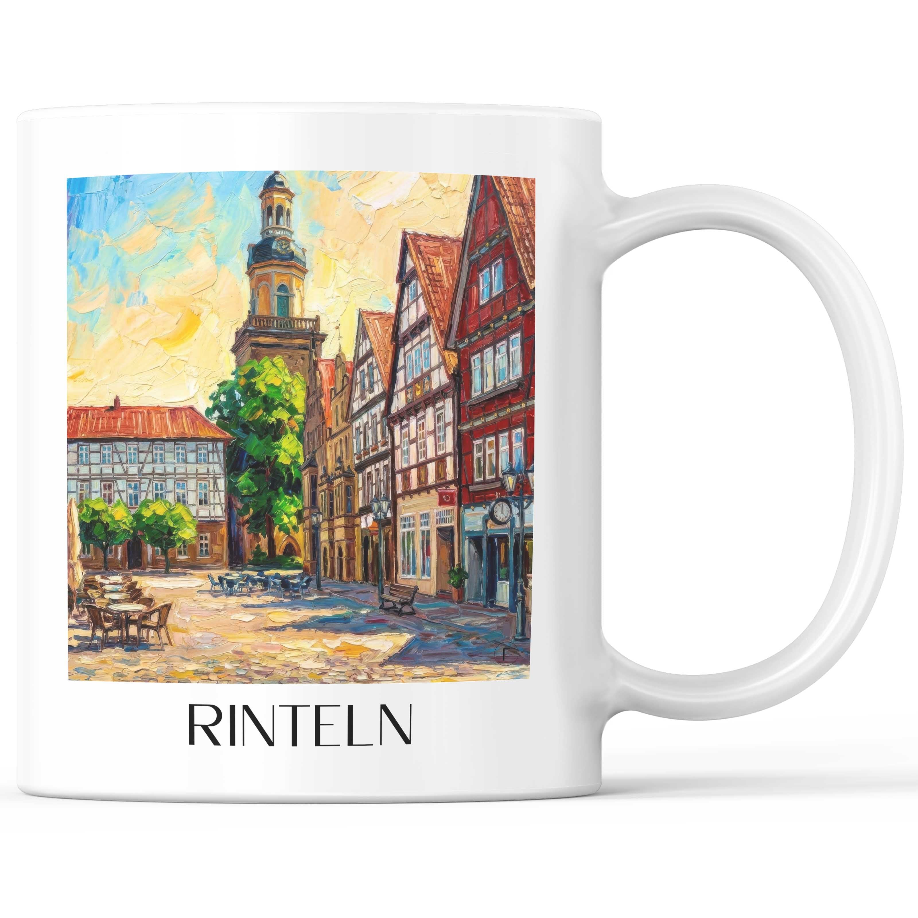 Rinteln Kaffeebecher - Niedersachsen - Deutschland Becher - Kaffeetasse im Ölgemälde Stil