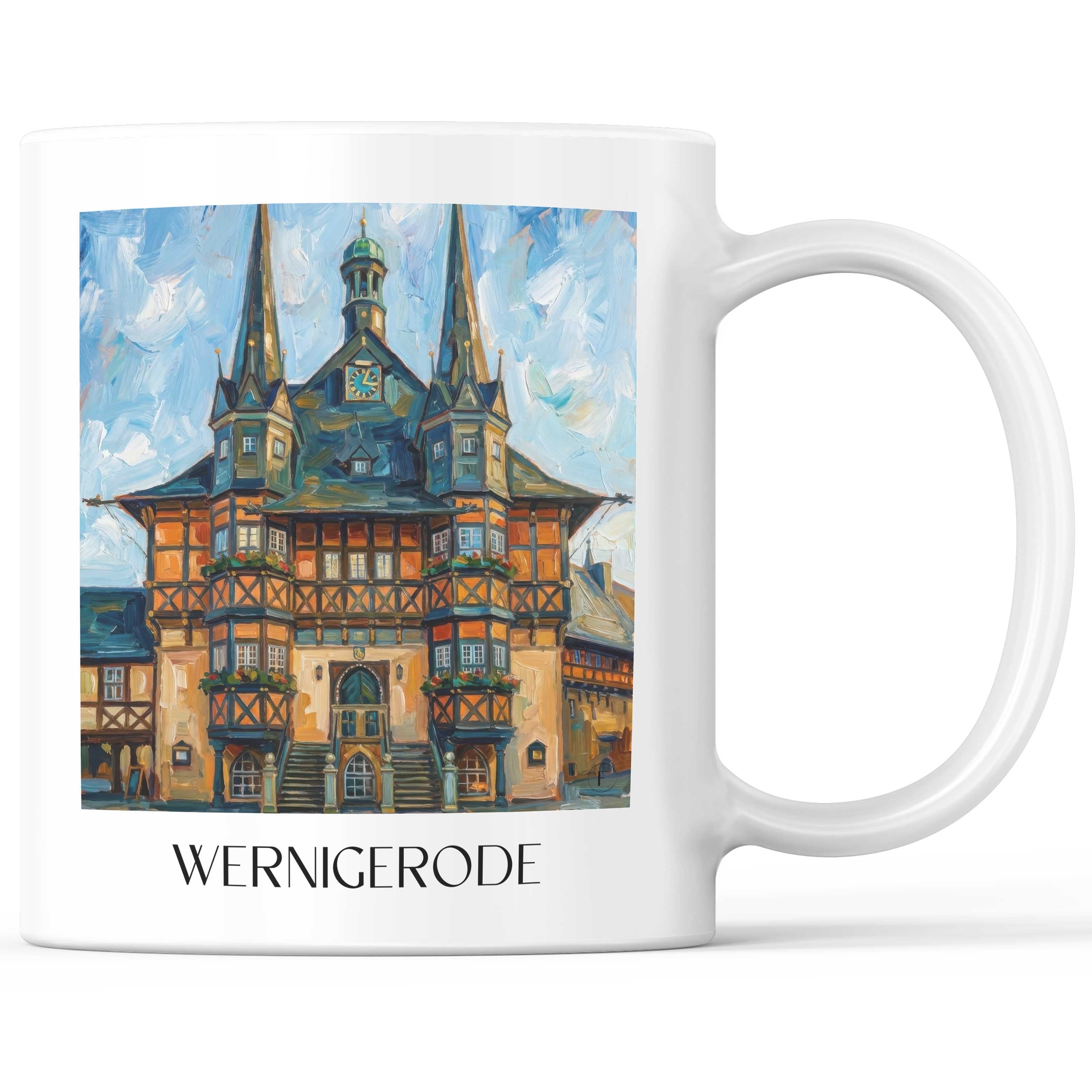 Wernigerode Kaffeebecher - Harz - Deutschland Becher - Kaffeetasse im Ölgemälde Stil