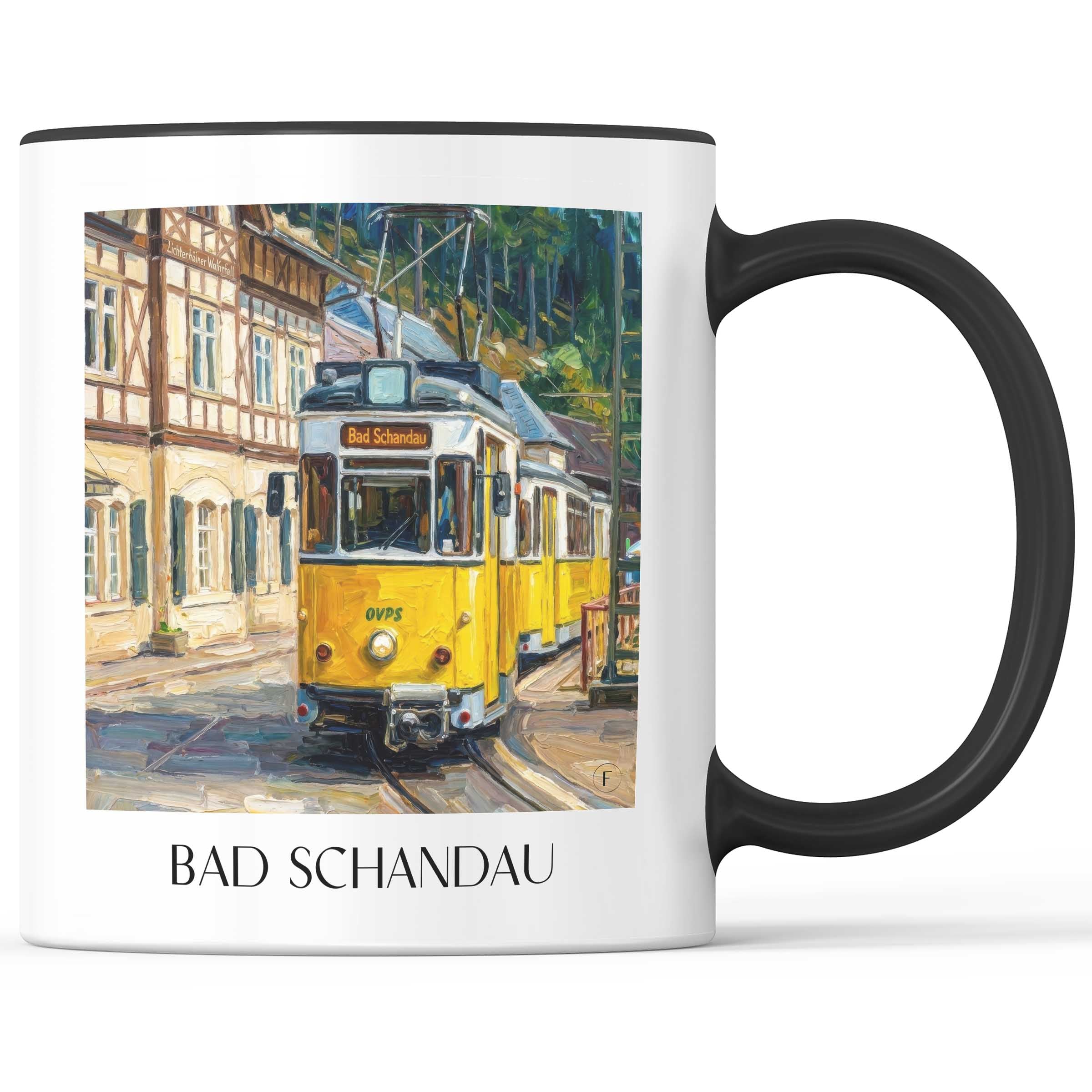 Bad Schandau Kaffeebecher - Sächsische Schweiz - Deutschland Becher - Kaffeetasse im Ölgemälde Stil