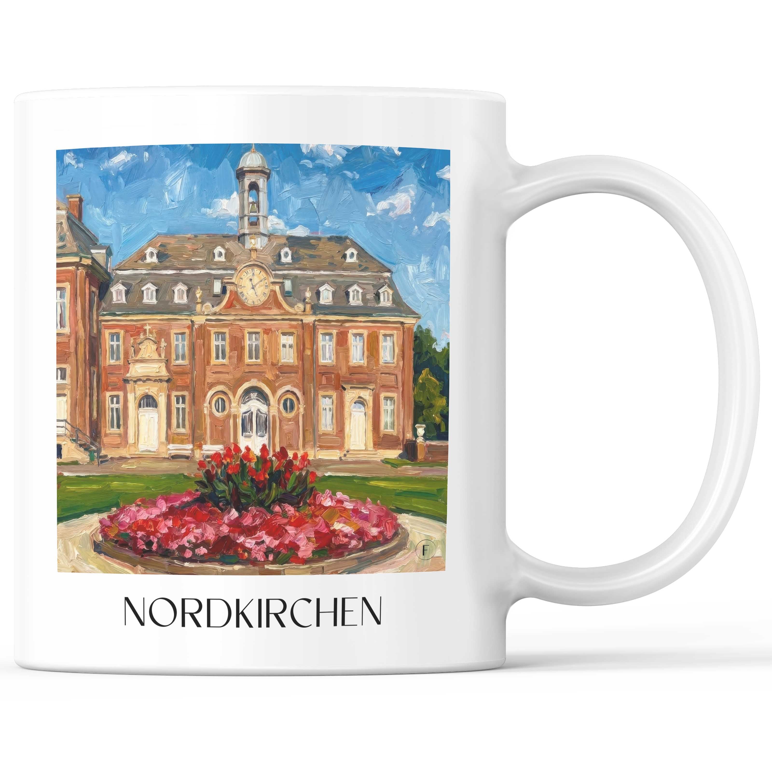 Nordkirchen Kaffeebecher - Münsterland - Deutschland Becher - Kaffeetasse im Ölgemälde Stil
