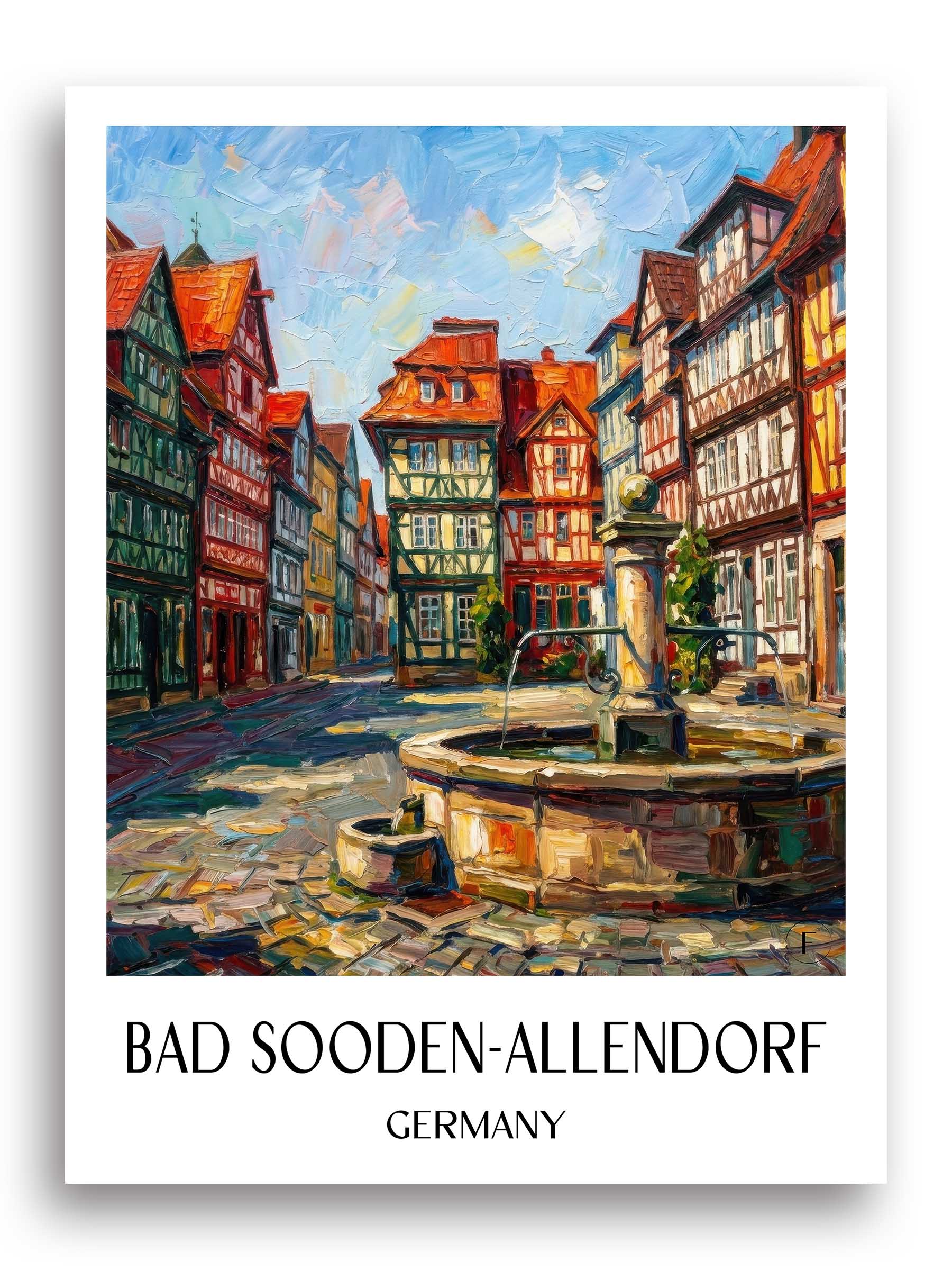 Bad Sooden-Allendorf Poster - Hessen - Deutschland Kunstdruck - Ölgemälde von A4 bis A1
