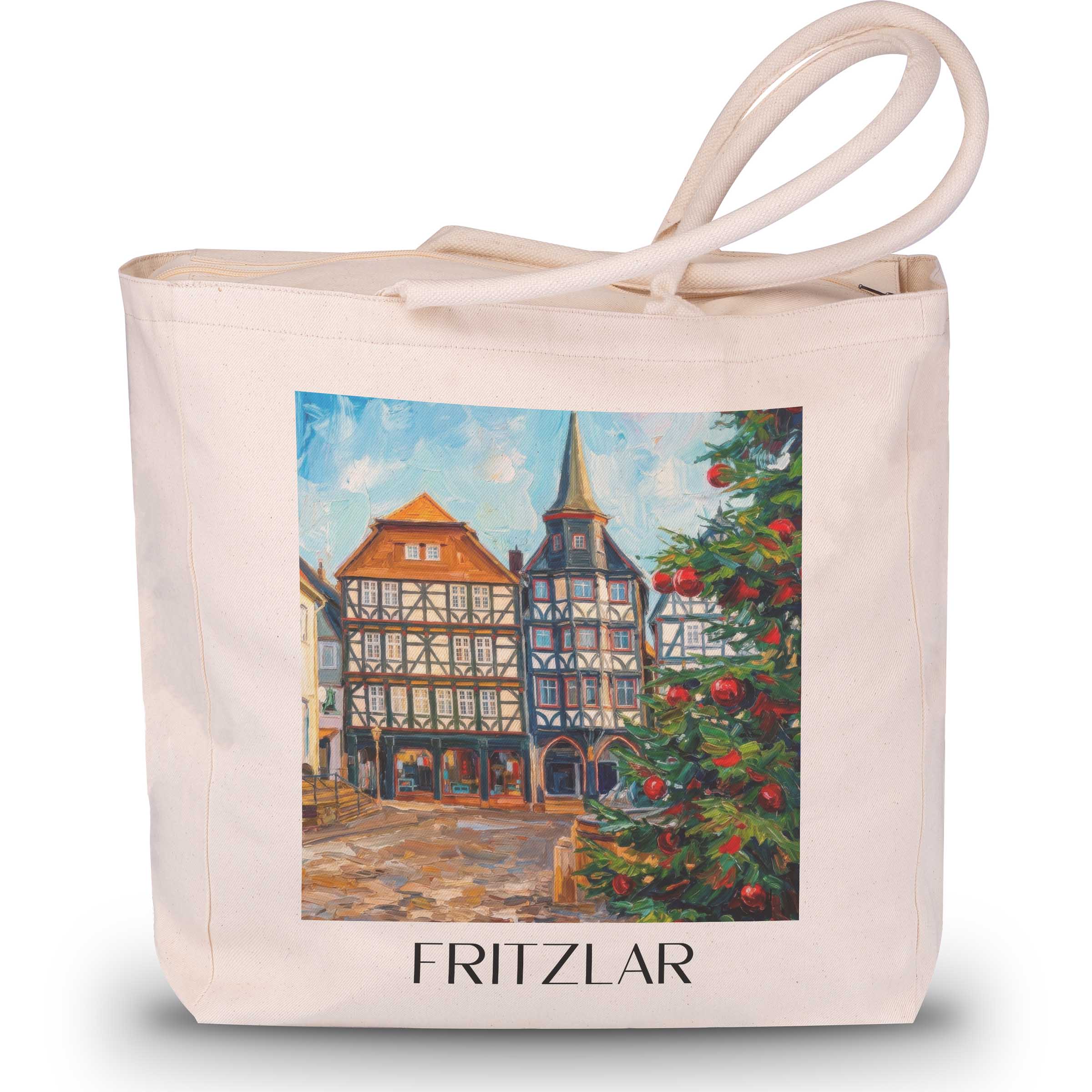 Fritzlar Shopping Tasche - Hessen - Deutschland Tote Bag - Einkaufstasche im Ölgemälde Stil