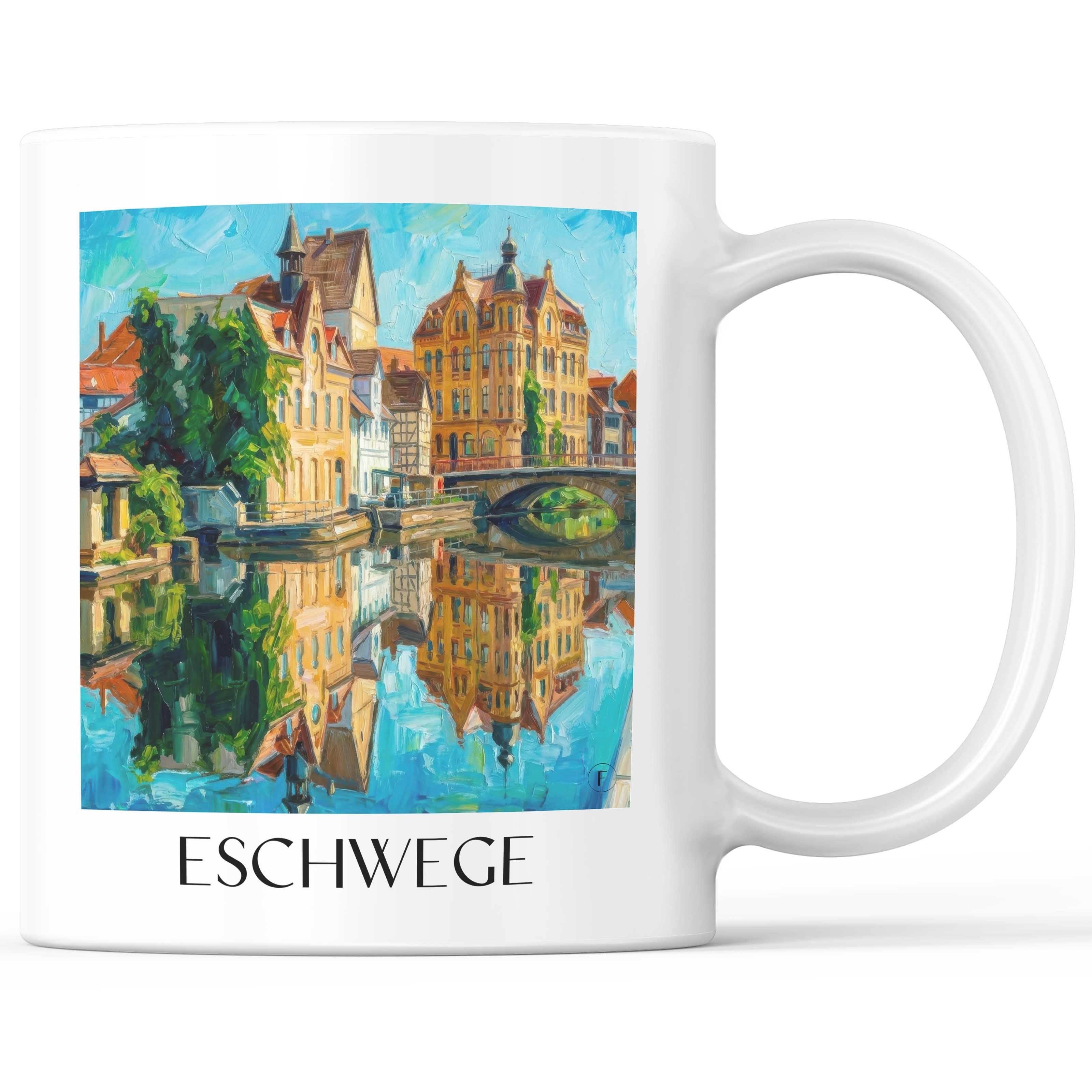 Eschwege Kaffeebecher - Hessen - Deutschland Becher - Kaffeetasse im Ölgemälde Stil