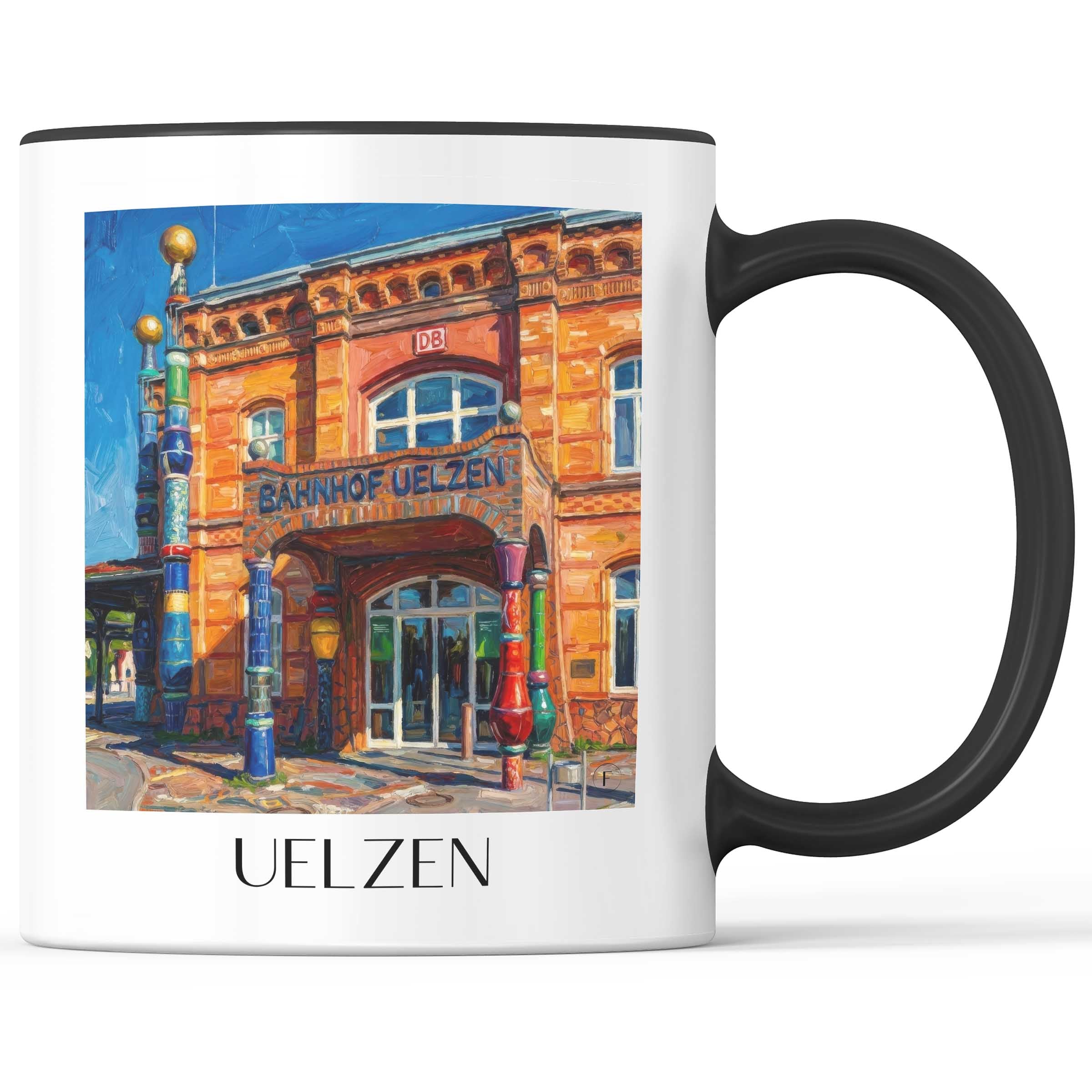 Uelzen Kaffeebecher - Niedersachsen - Deutschland Becher - Kaffeetasse im Ölgemälde Stil