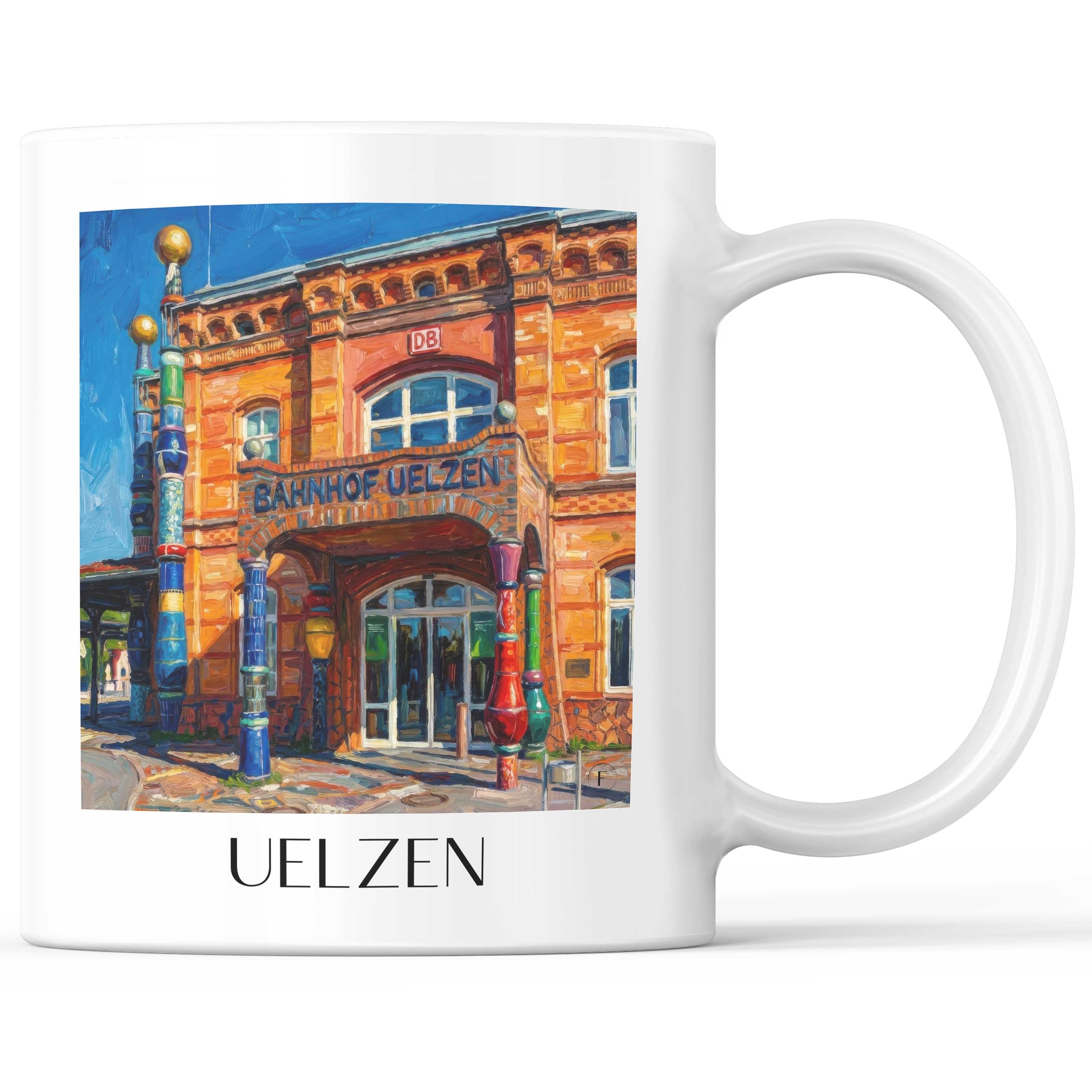 Uelzen Kaffeebecher - Niedersachsen - Deutschland Becher - Kaffeetasse im Ölgemälde Stil