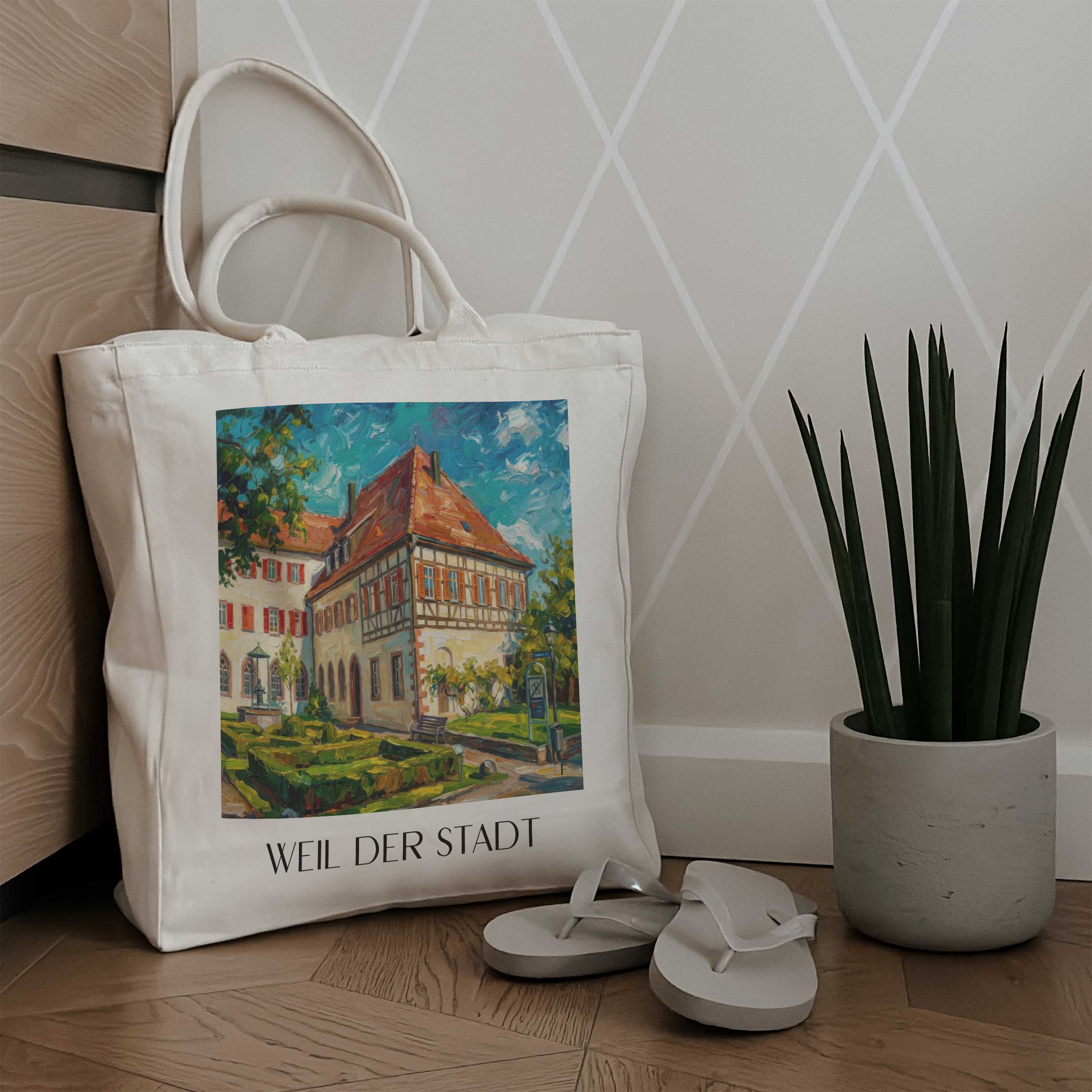 weil-der-stadt-württemberg-deutschland-einkaufstasche-oil-painting-oelgemaelde