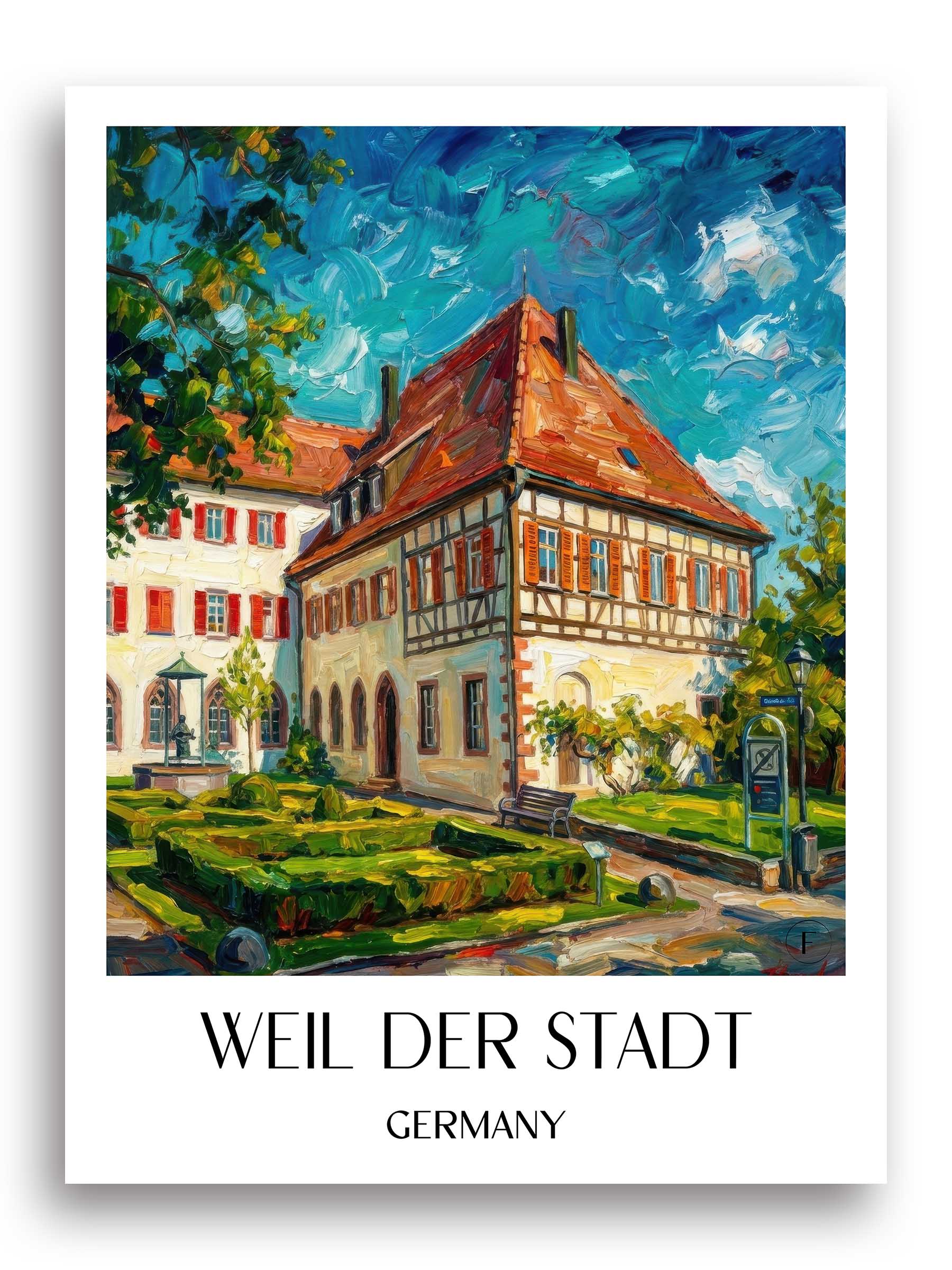Weil der Stadt Poster - Württemberg - Deutschland Kunstdruck - Ölgemälde von A4 bis A1