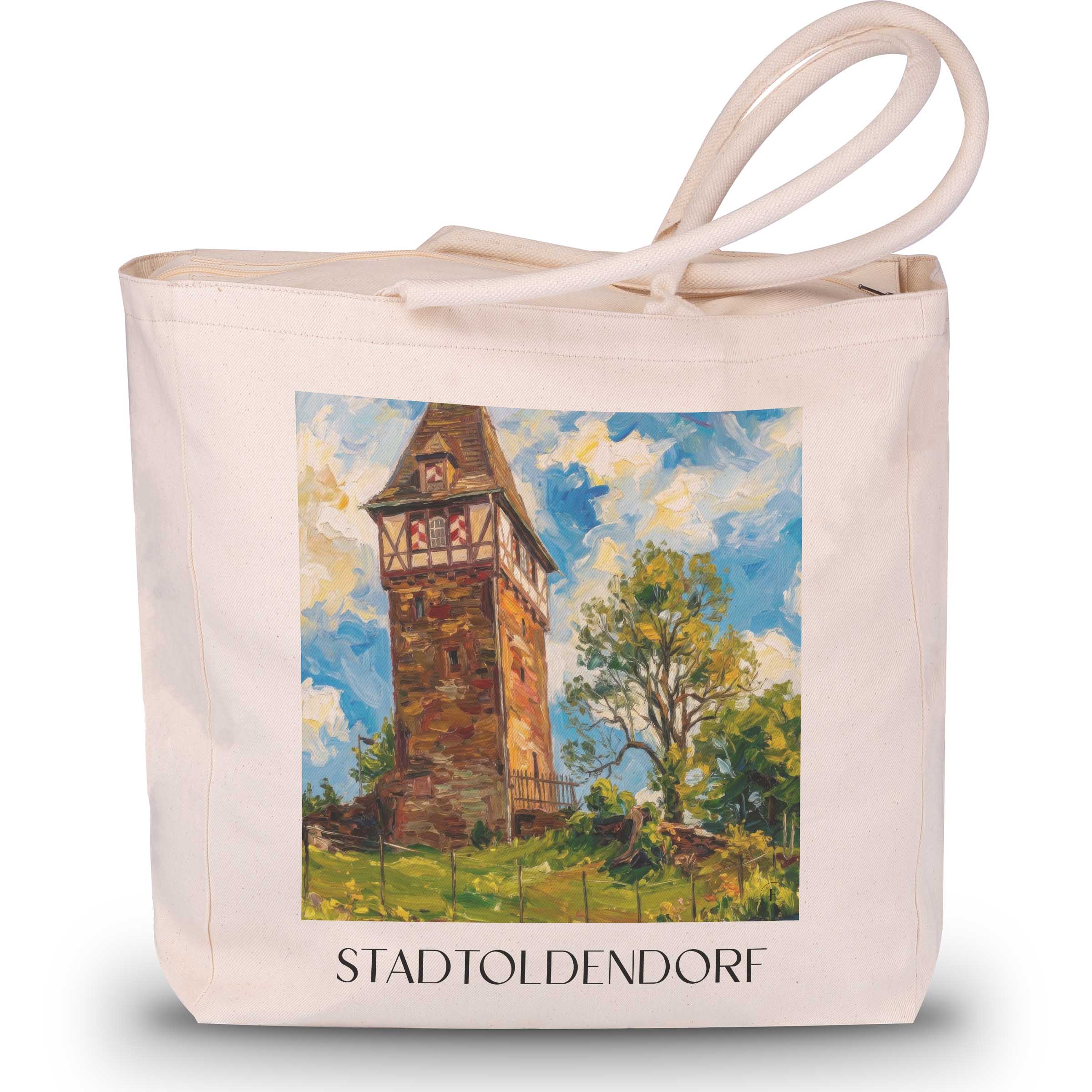 stadtoldendorf-niedersachsen-deutschland-einkaufstasche-oil-painting-oelgemaelde