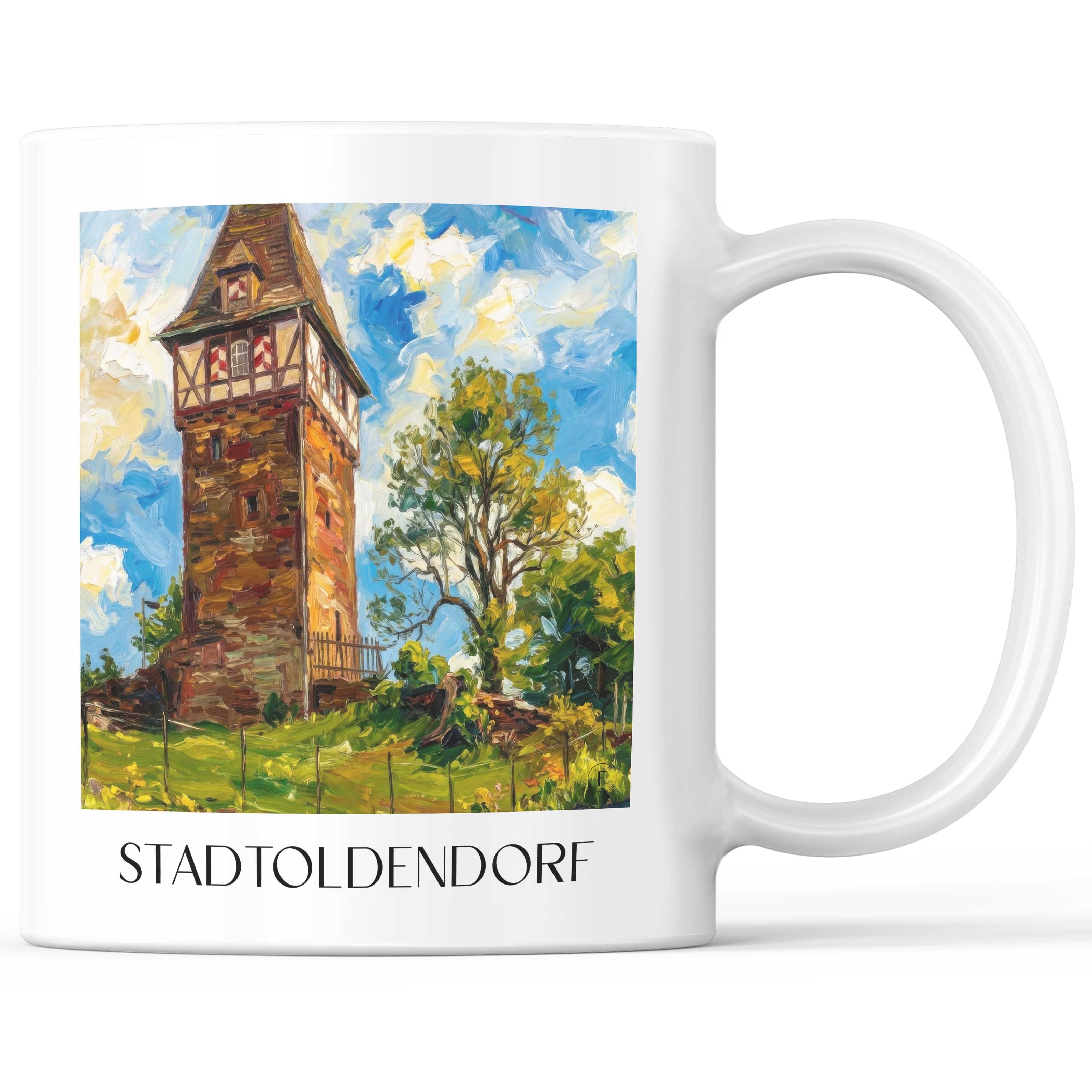 Stadtoldendorf Kaffeebecher - Niedersachsen - Deutschland Becher - Kaffeetasse im Ölgemälde Stil