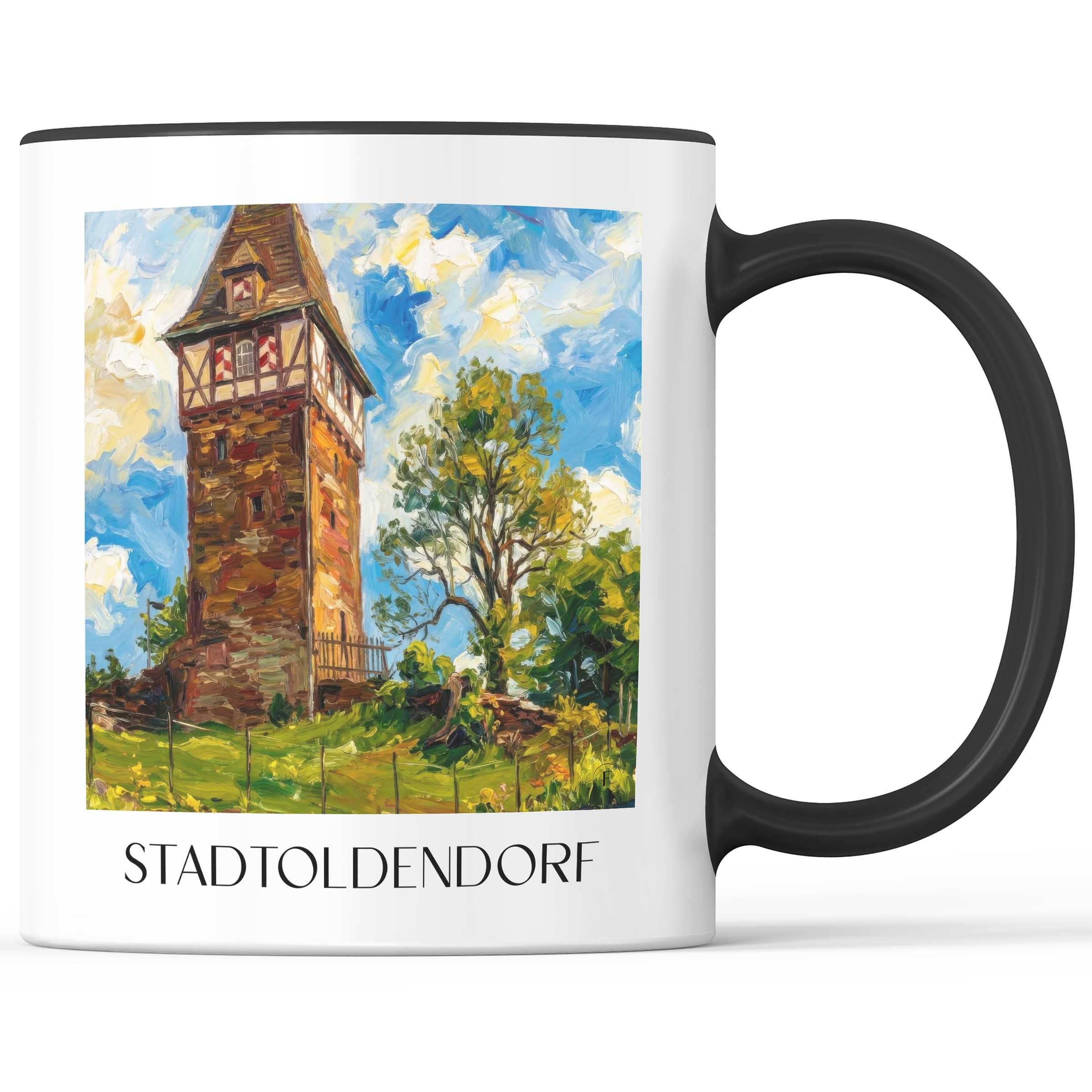 Stadtoldendorf Kaffeebecher - Niedersachsen - Deutschland Becher - Kaffeetasse im Ölgemälde Stil