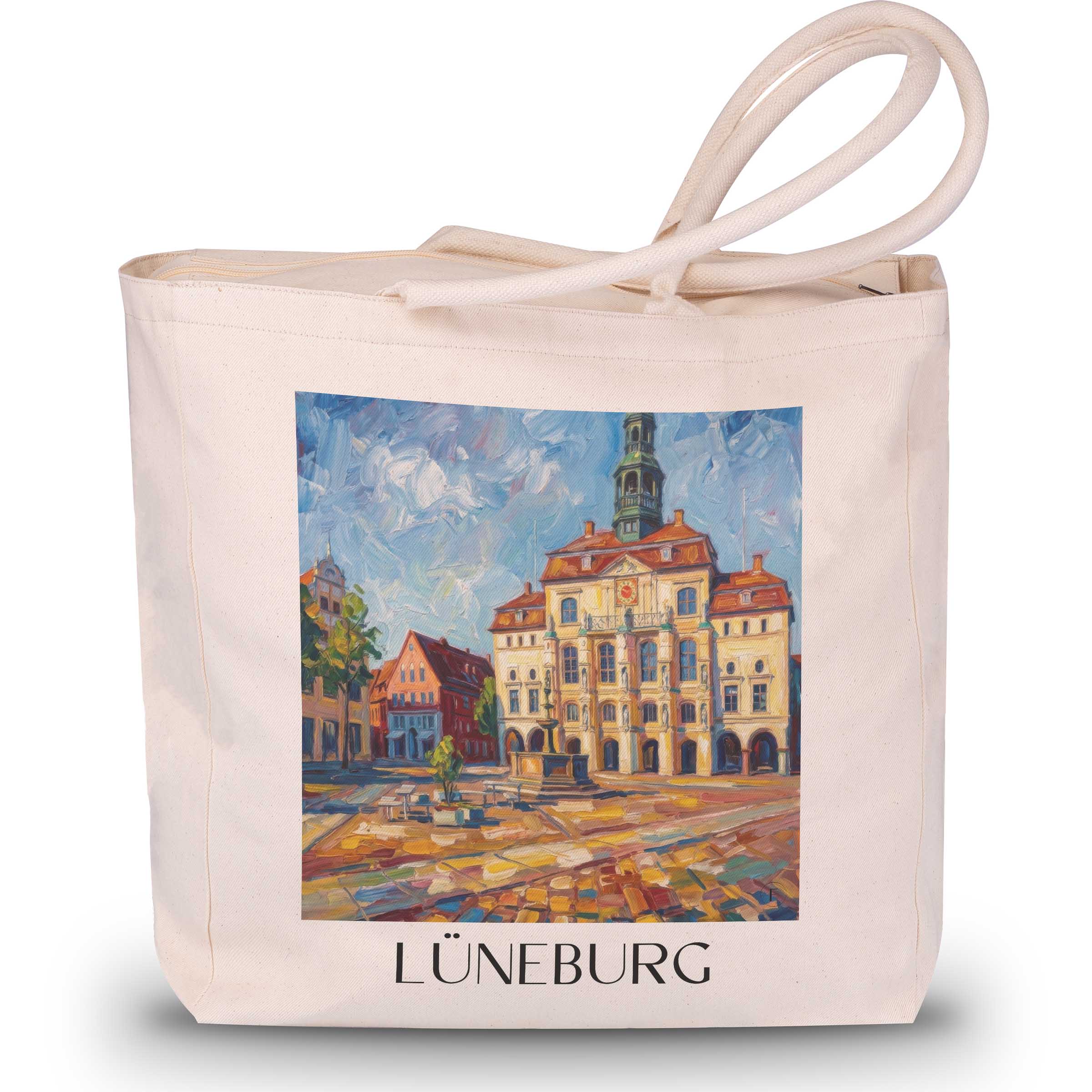 lüneburg-niedersachsen-deutschland-einkaufstasche-oil-painting-oelgemaelde