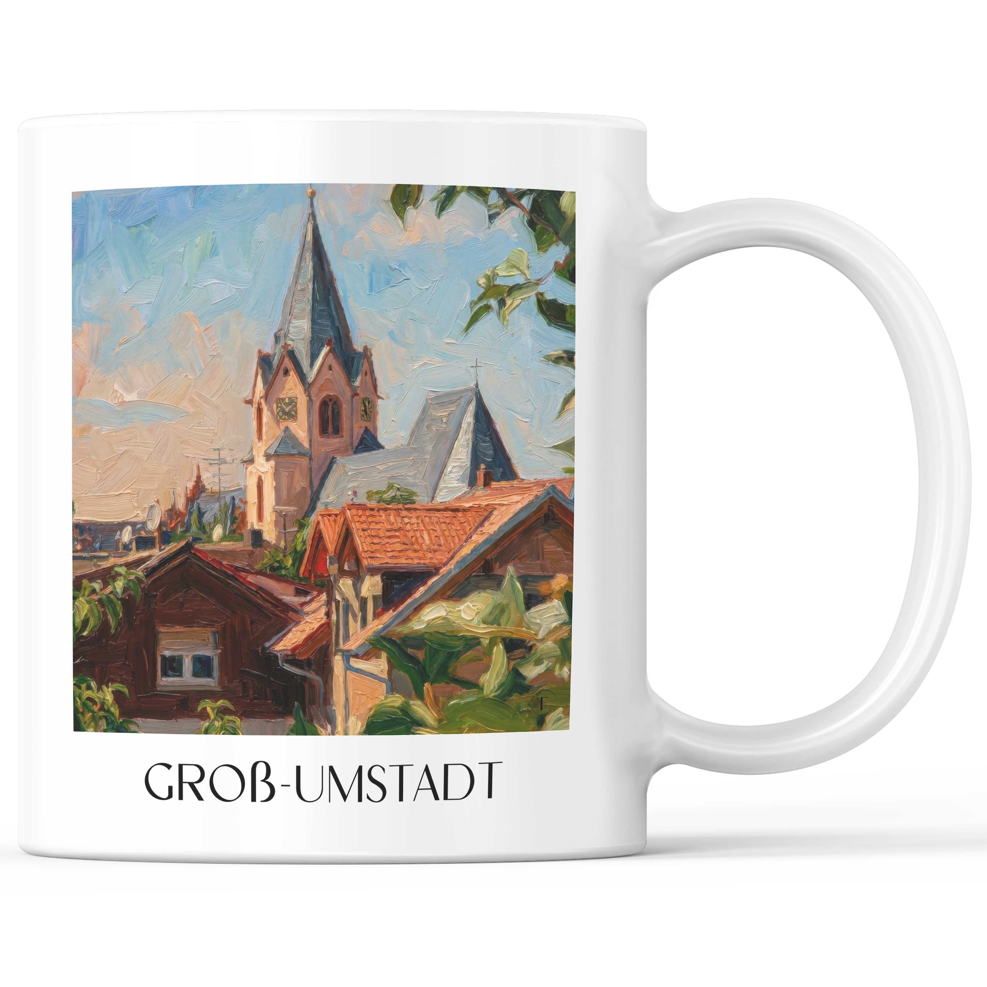 Groß-Umstadt Kaffeebecher - Odenwald - Deutschland Becher - Kaffeetasse im Ölgemälde Stil