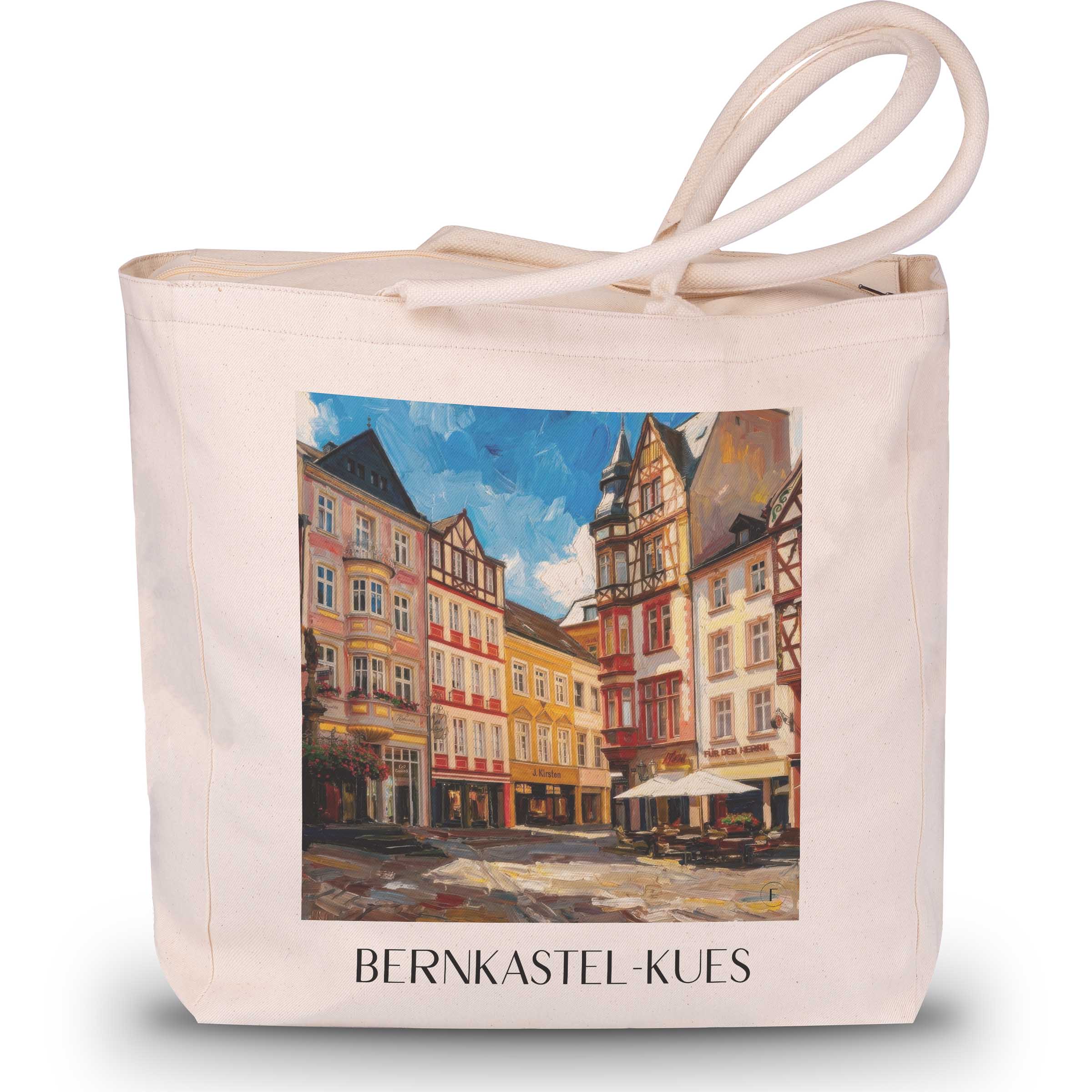 Bernkastel-Kues Shopping Tasche - Rheinland-Pfalz - Deutschland Tote Bag - Einkaufstasche im Ölgemälde Stil