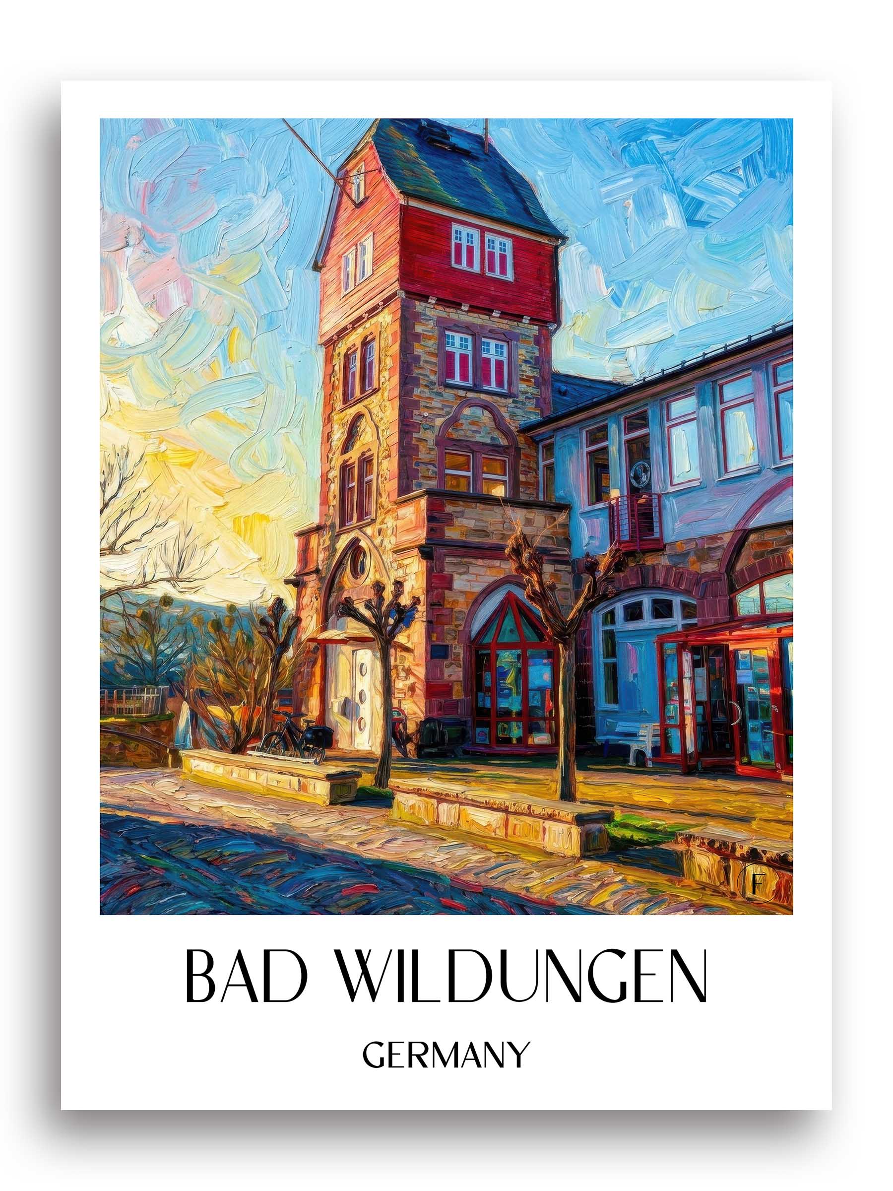 Bad Wildungen Poster - Hessen - Deutschland Kunstdruck - Ölgemälde von A4 bis A1