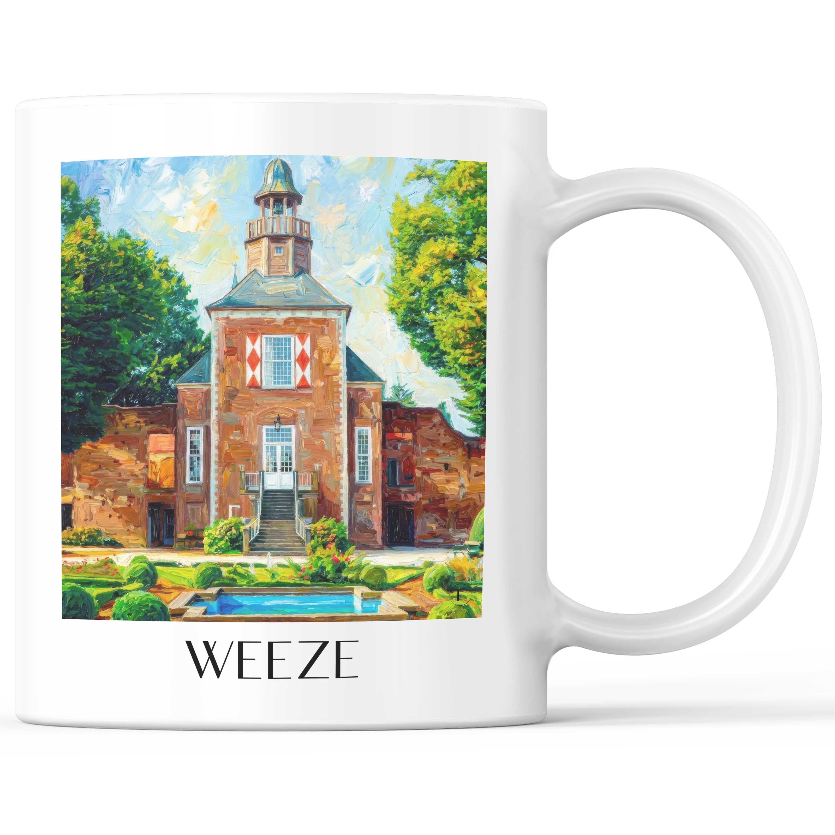Weeze Kaffeebecher - Niederrhein - Deutschland Becher - Kaffeetasse im Ölgemälde Stil