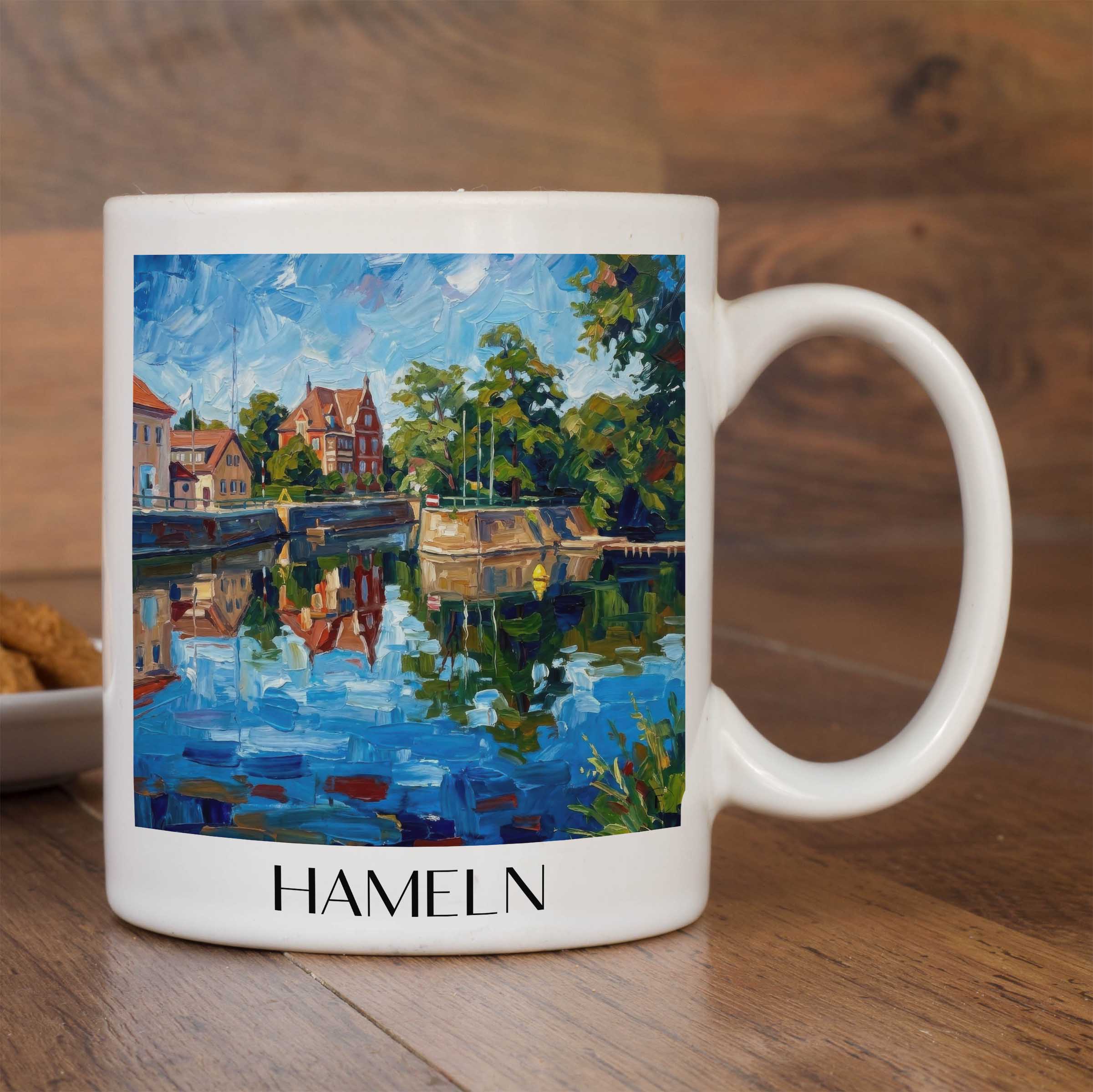 hameln-niedersachsen-deutschland-kaffeebecher-oil-painting-oelgemaelde