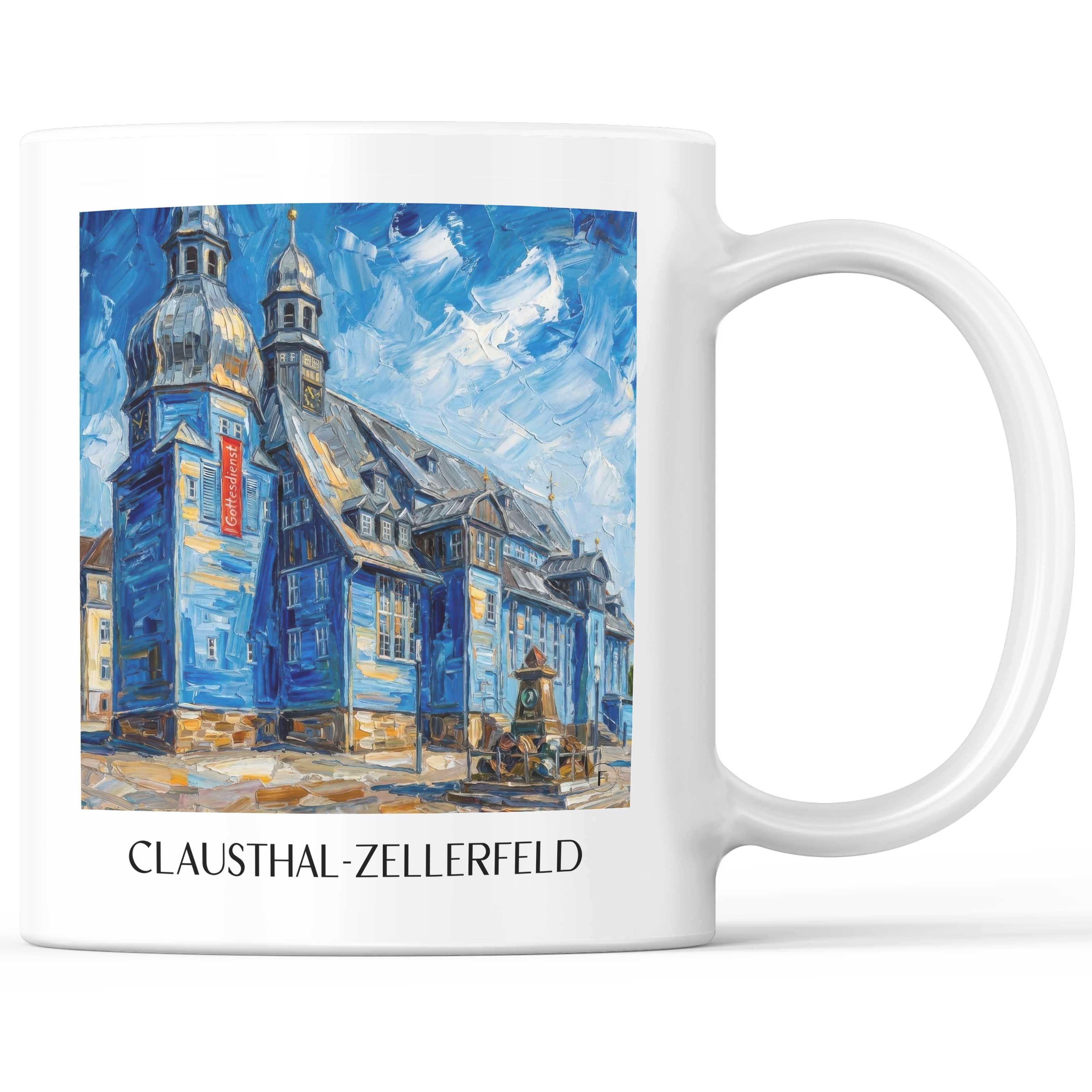 Clausthal-Zellerfeld Kaffeebecher - Oberharz - Deutschland Becher - Kaffeetasse im Ölgemälde Stil