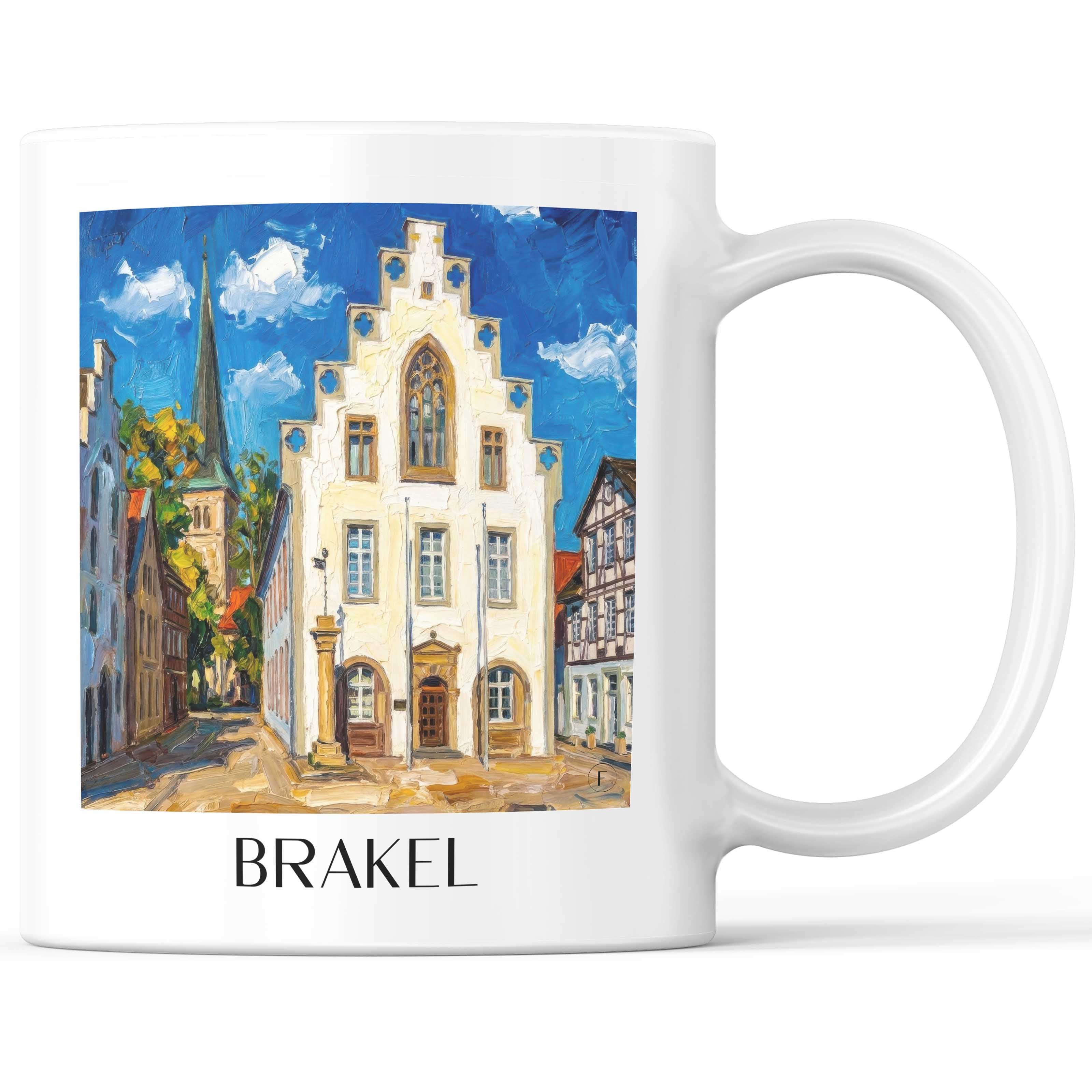Brakel Kaffeebecher - Ostwestfalen - Deutschland Becher - Kaffeetasse im Ölgemälde Stil