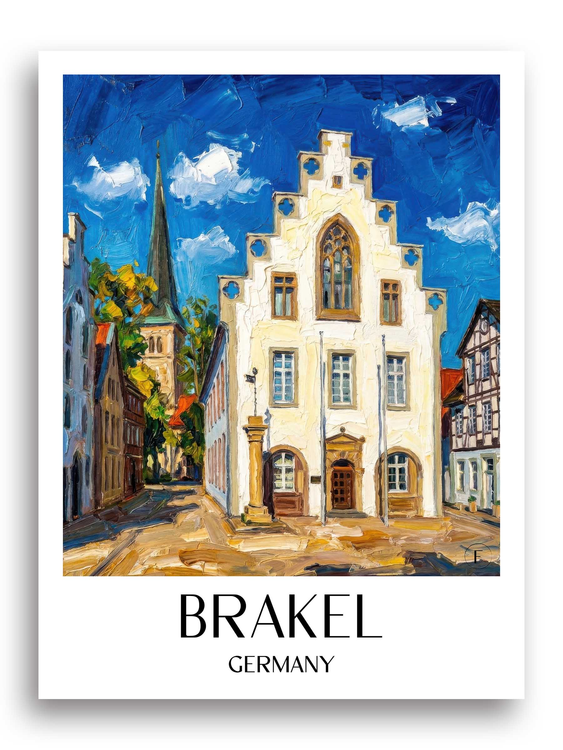 Brakel Poster - Ostwestfalen - Deutschland Kunstdruck - Ölgemälde von A4 bis A1