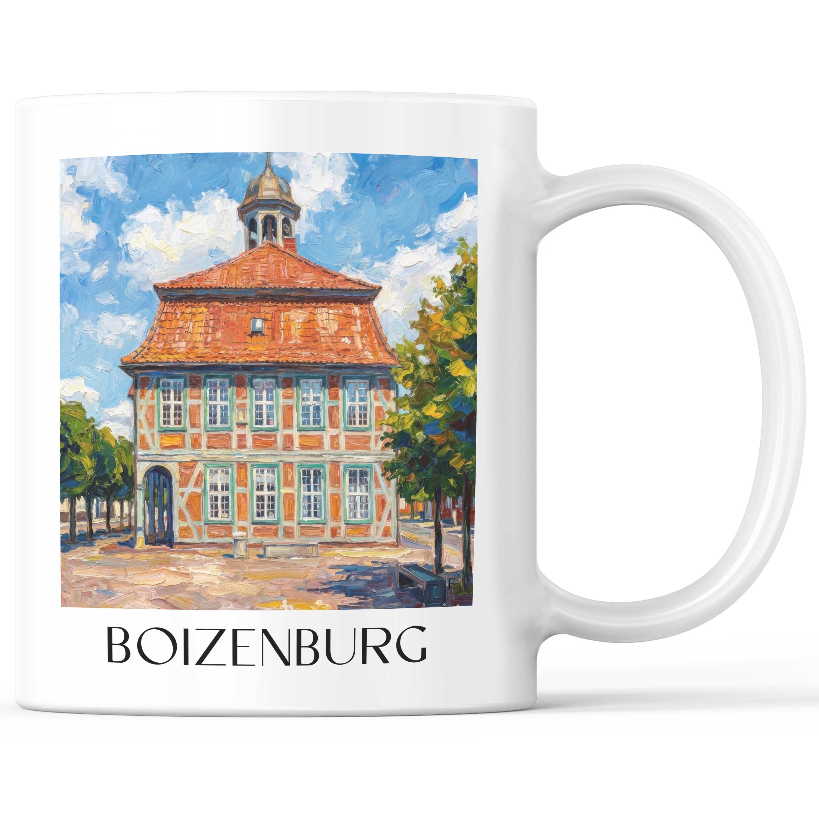 Boizenburg Kaffeebecher - Mecklenburg - Deutschland Becher - Kaffeetasse im Ölgemälde Stil