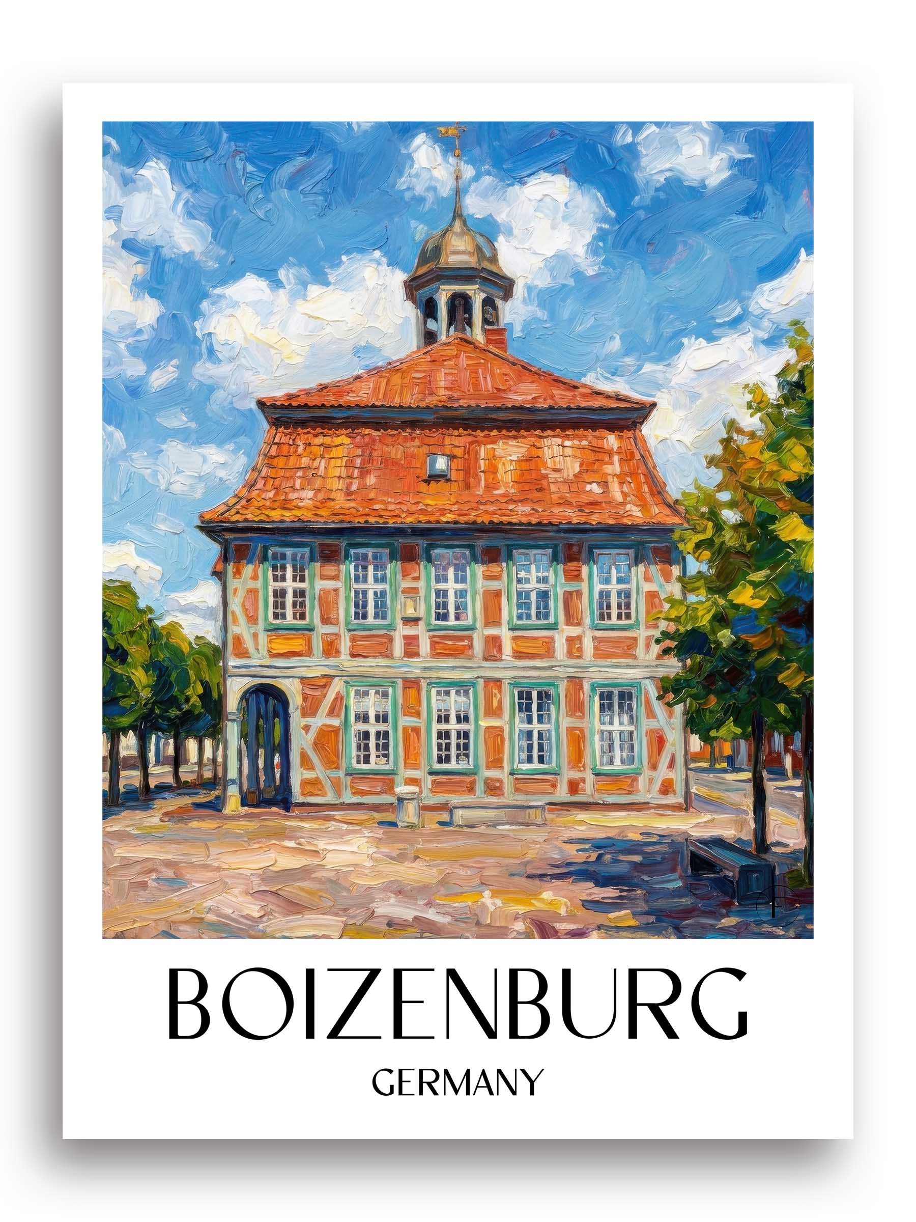 Boizenburg Poster - Mecklenburg - Deutschland Kunstdruck - Ölgemälde von A4 bis A1