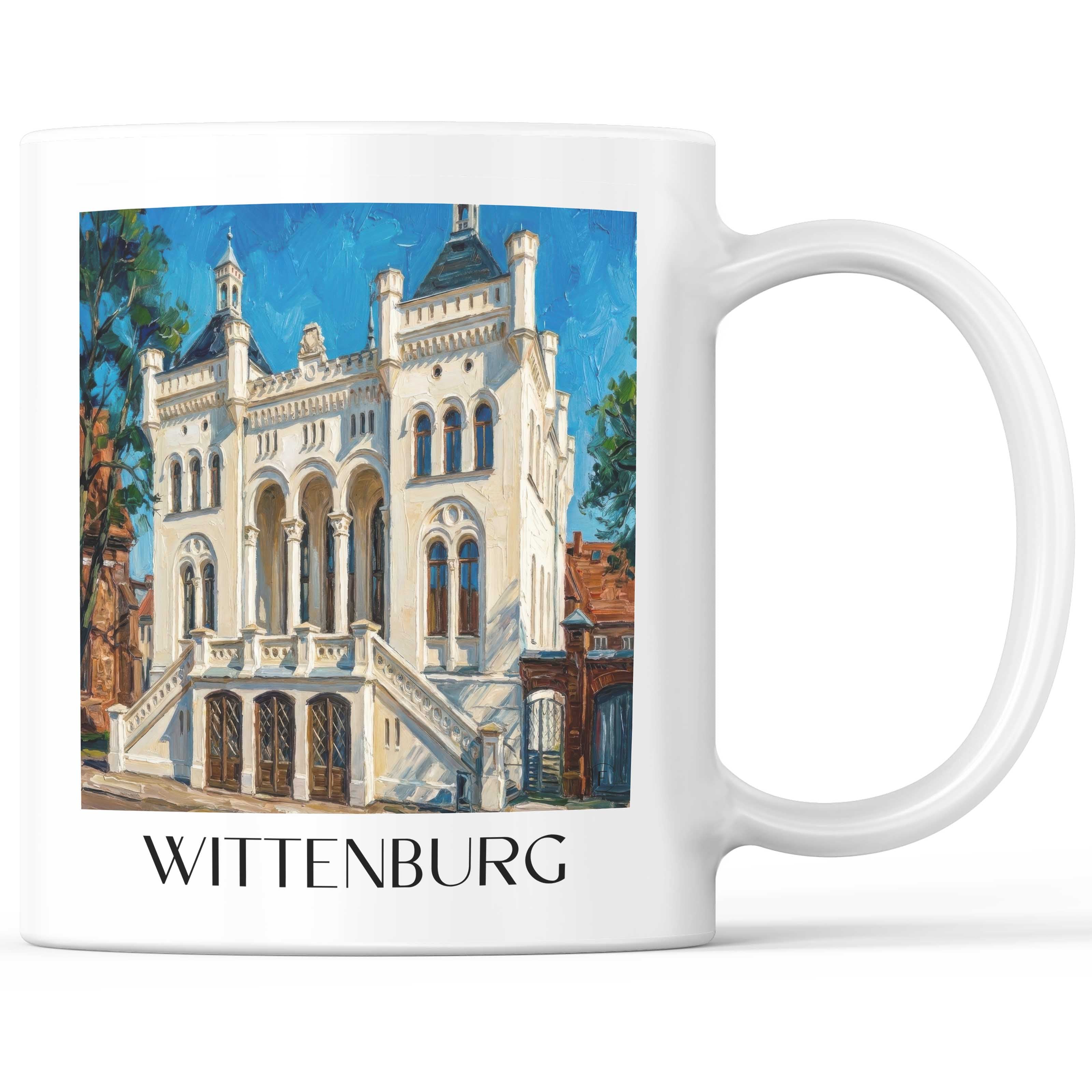 Wittenburg Kaffeebecher - Mecklenburg - Deutschland Becher - Kaffeetasse im Ölgemälde Stil