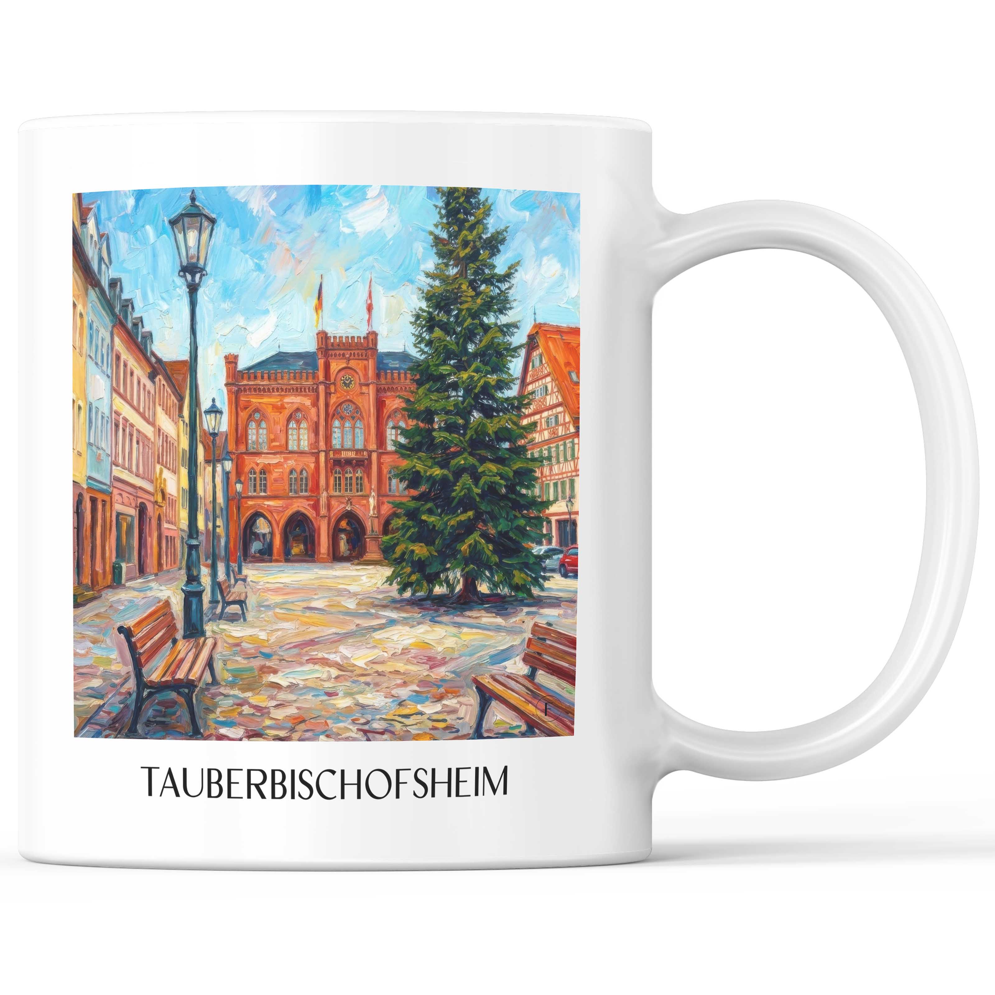 Tauberbischofsheim Kaffeebecher - Baden-Württemberg - Deutschland Becher - Kaffeetasse im Ölgemälde Stil